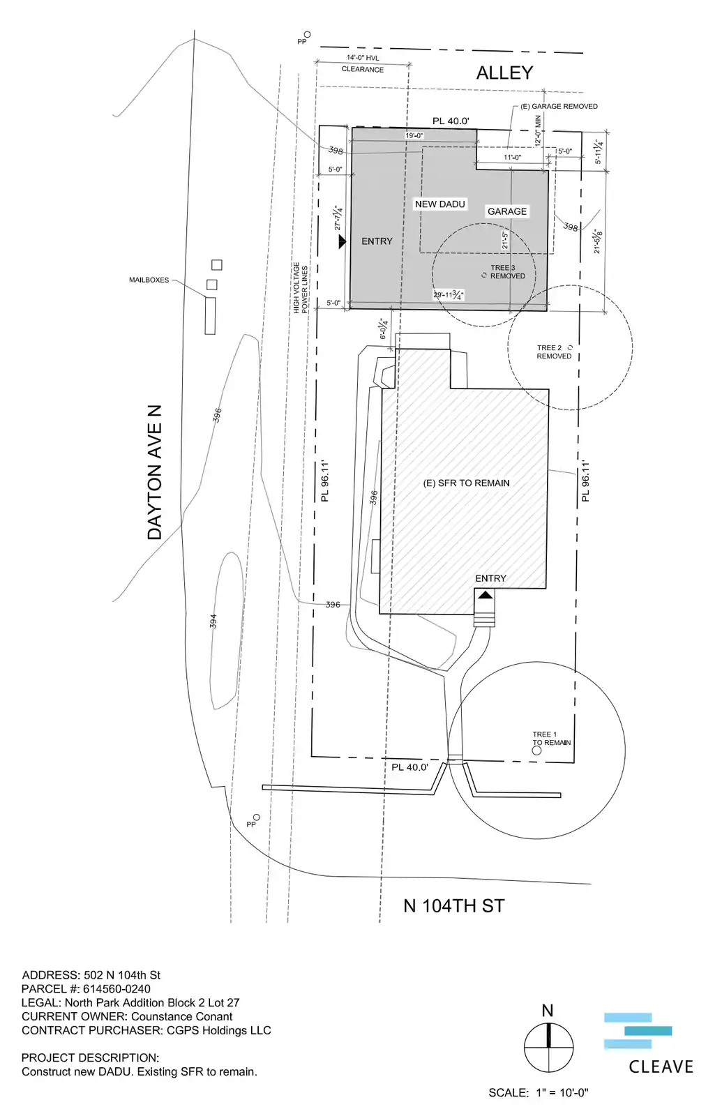 Site plan for 10408 Dayton Ave N
