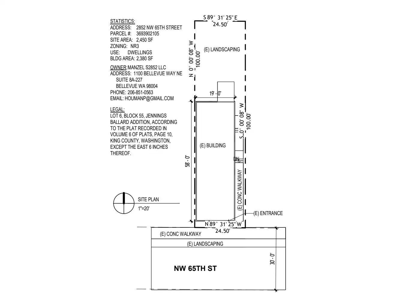 Site plan for 2852 NW 65th St
