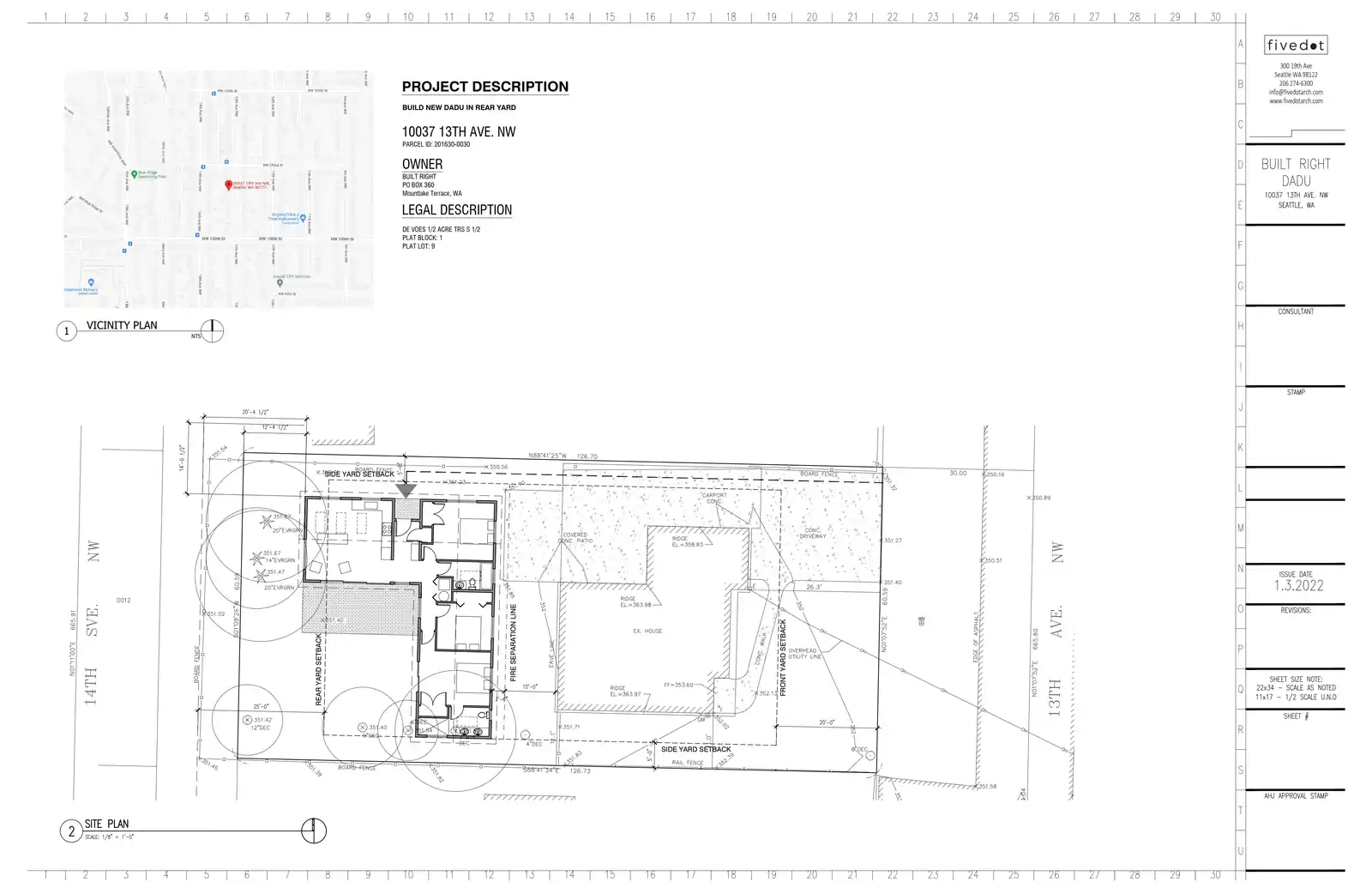 Site plan for 10039 13th Ave NW