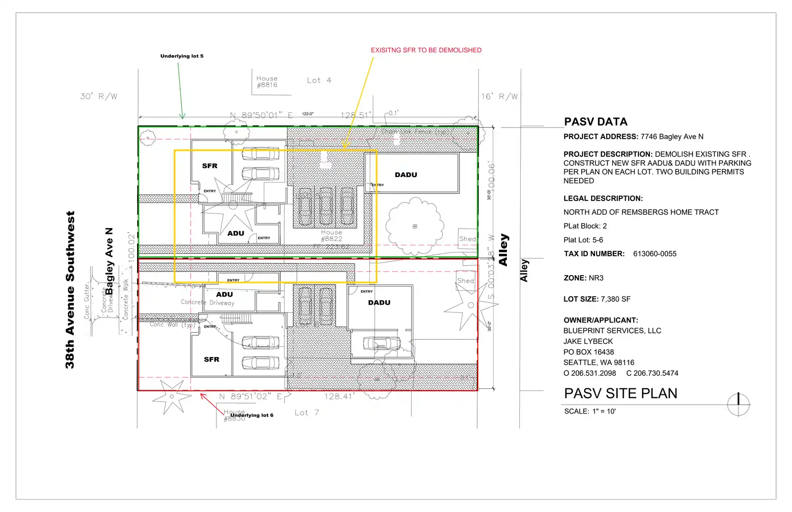 Site plan for 7746 Bagley Ave N