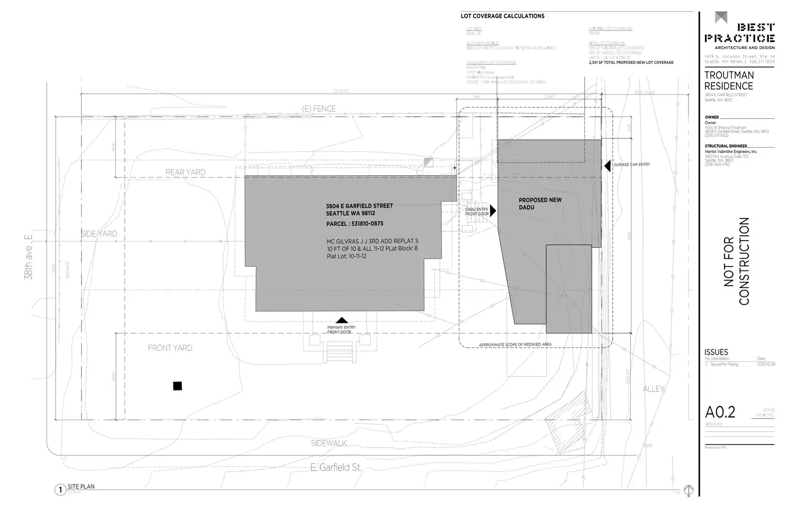 Site plan for 3804 E Garfield St