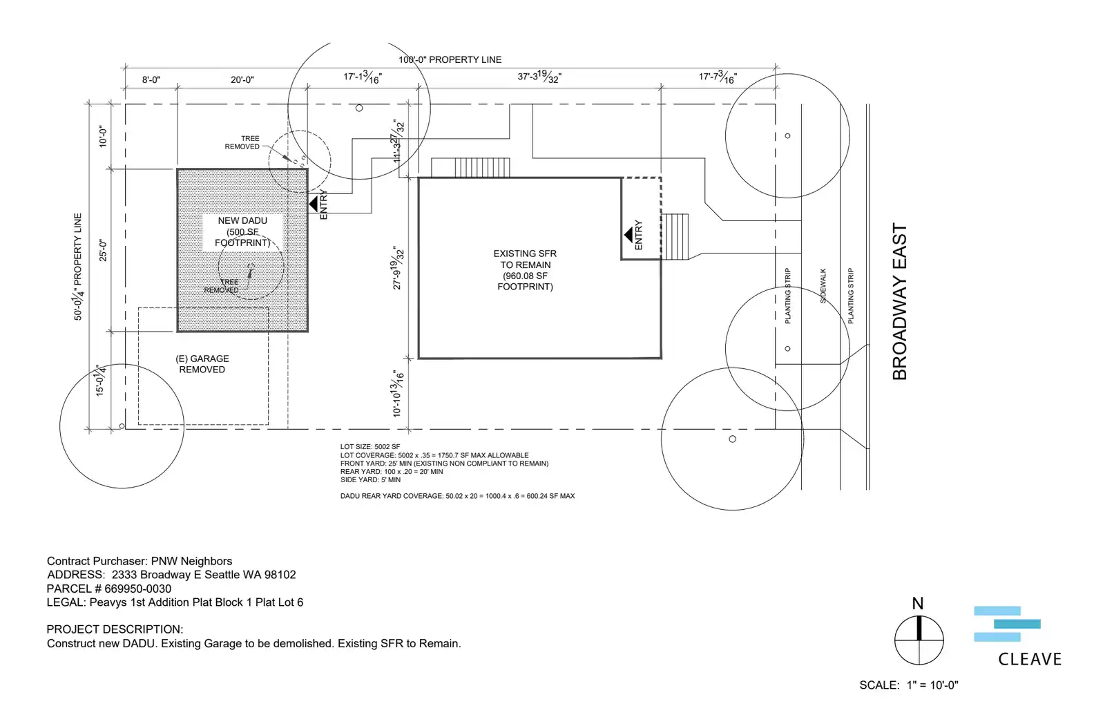 Site plan for 2333 Broadway E