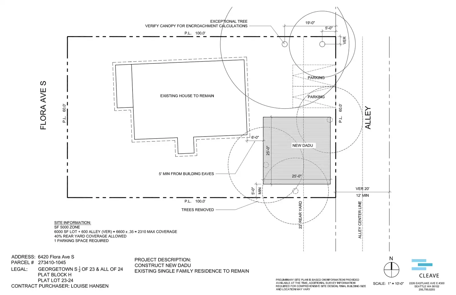 Site plan for 6420 Flora Ave S