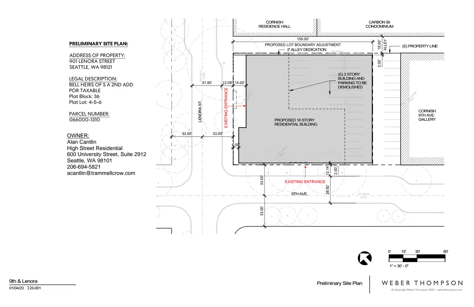 Site plan for 901 Lenora St