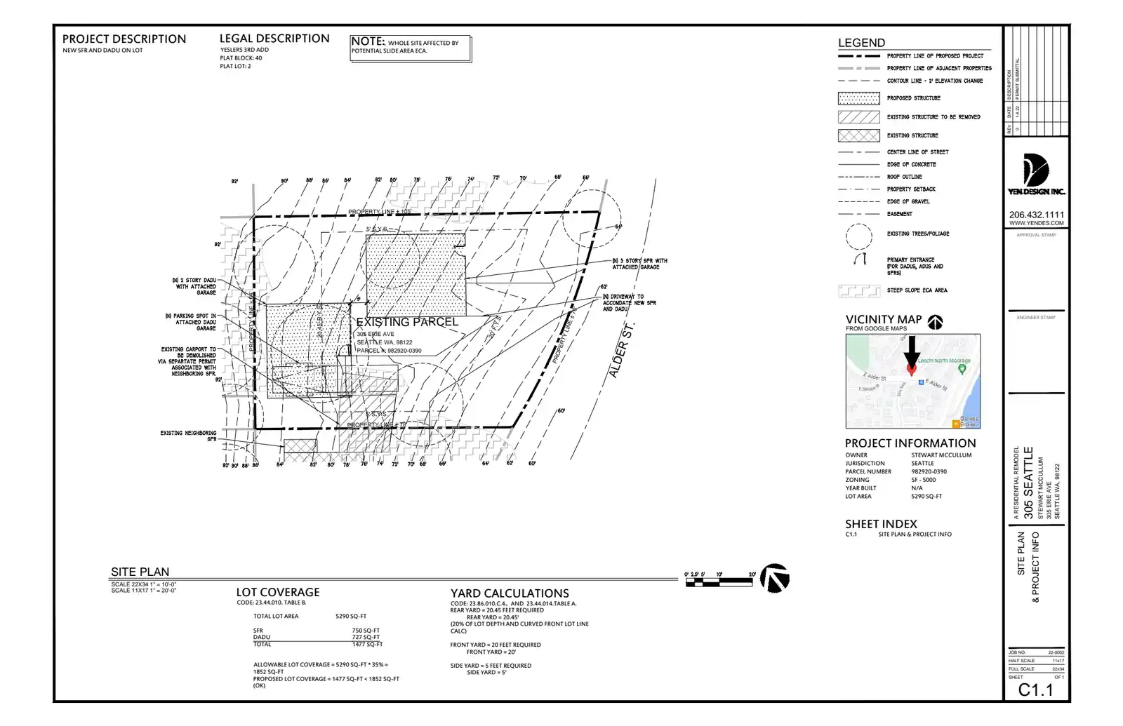 Site plan for 305 Erie Ave