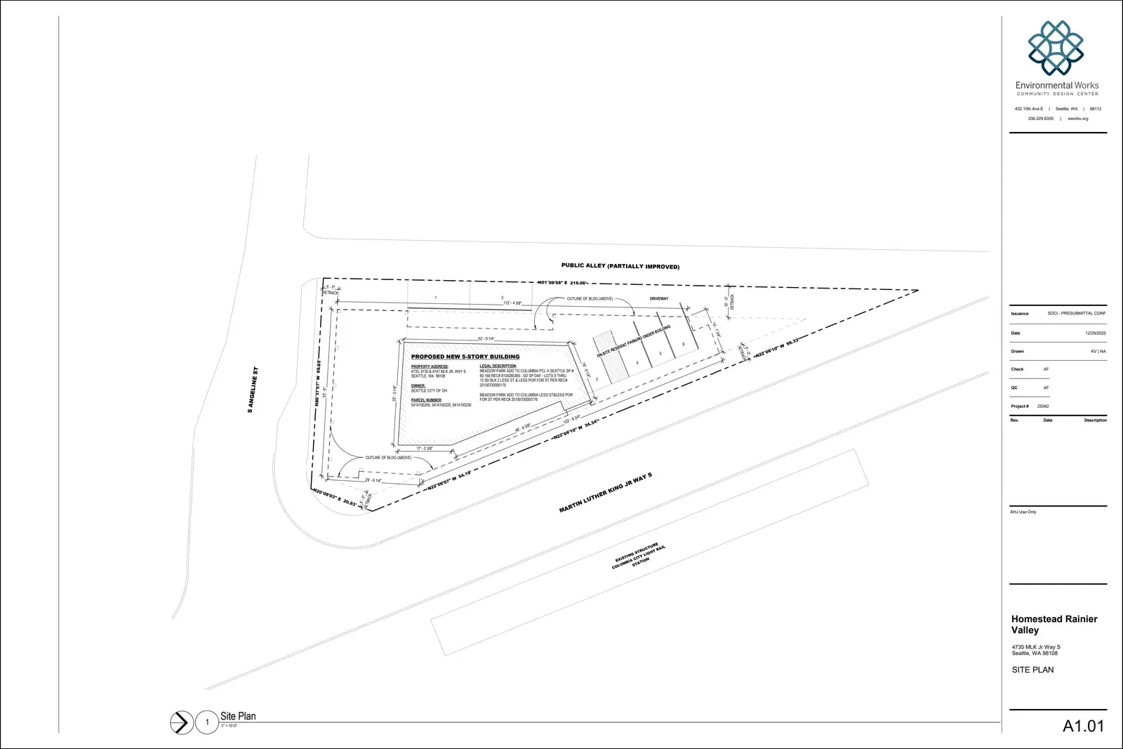 Site plan for 4735 M L King Jr Way S