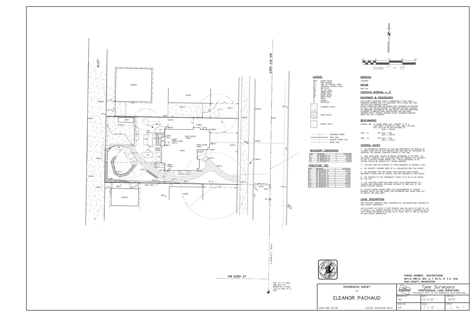 Site plan for 8335 23rd Ave NW