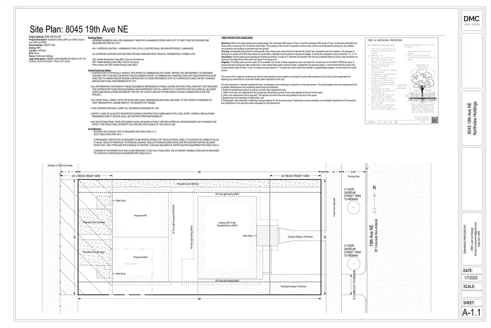 Site plan for 8045 19th Ave NE