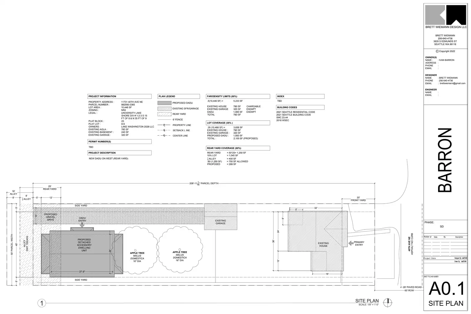 Site plan for 11731 40th Ave NE