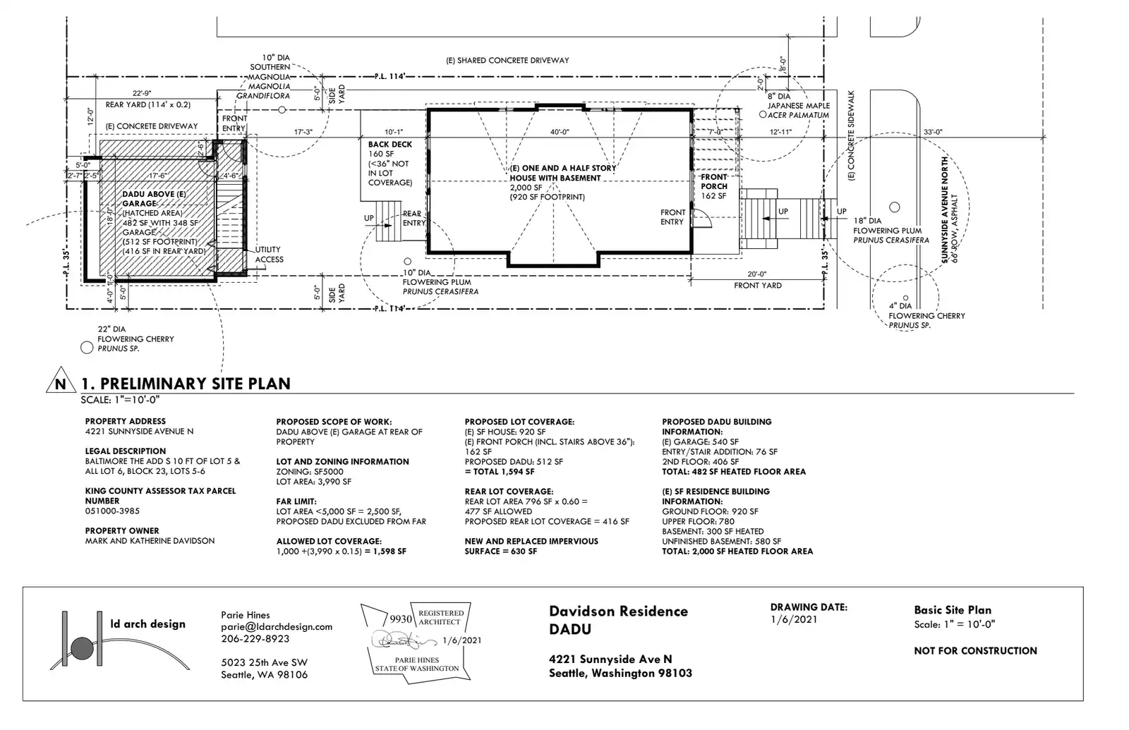 Site plan for 4221 Sunnyside Ave N