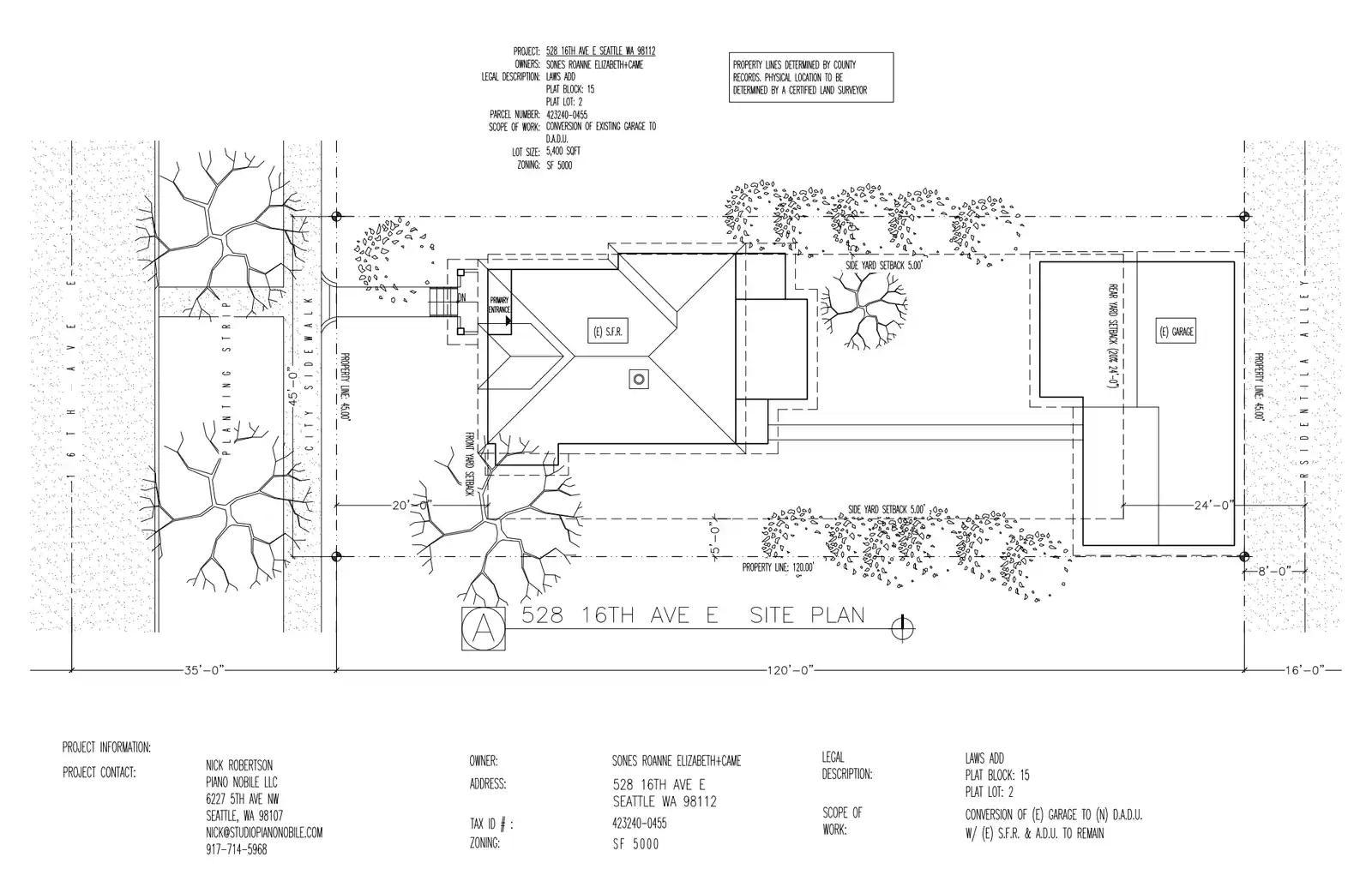 Site plan for 528 16th Ave E