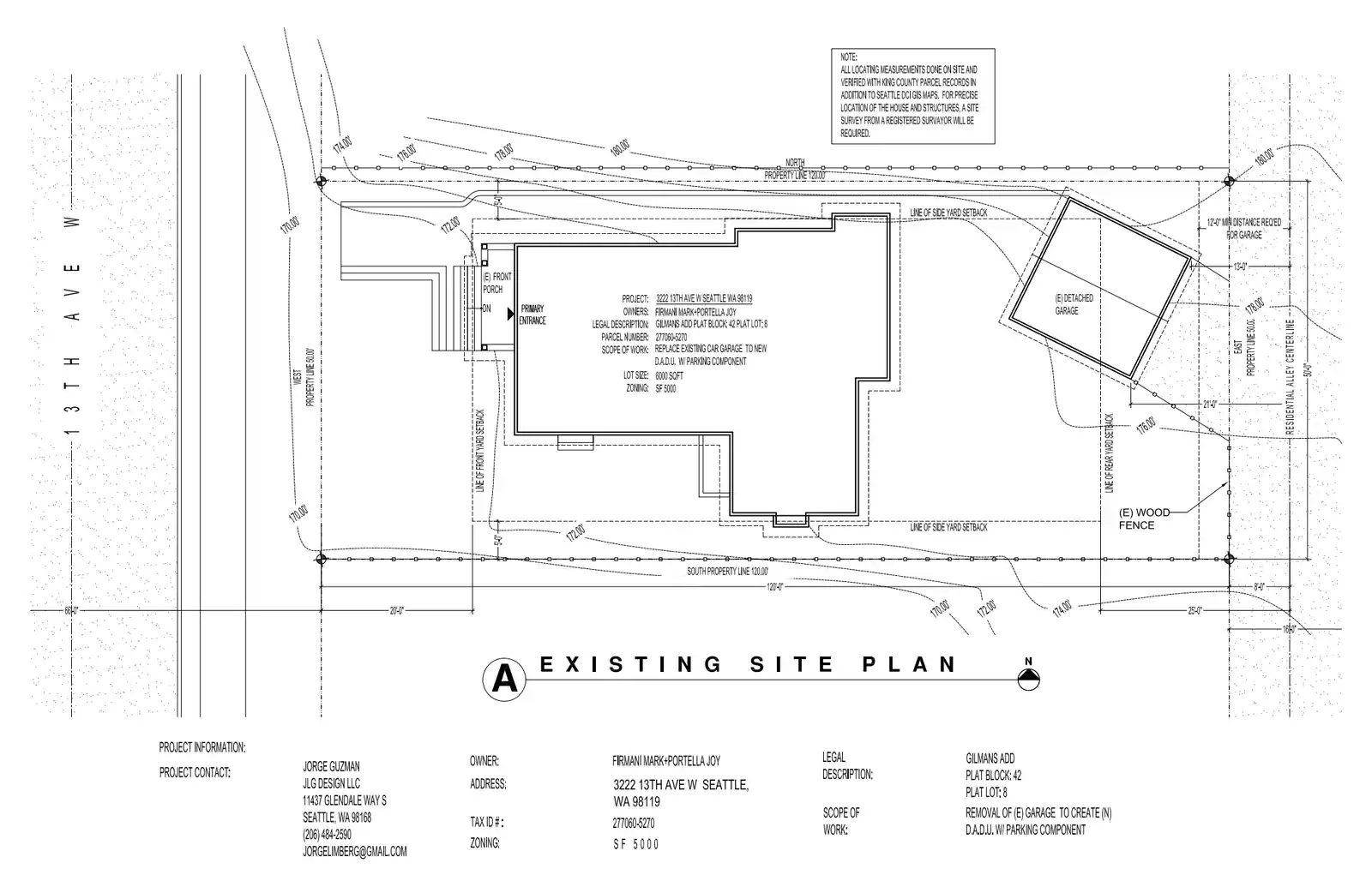 Site plan for 3222 13th Ave W