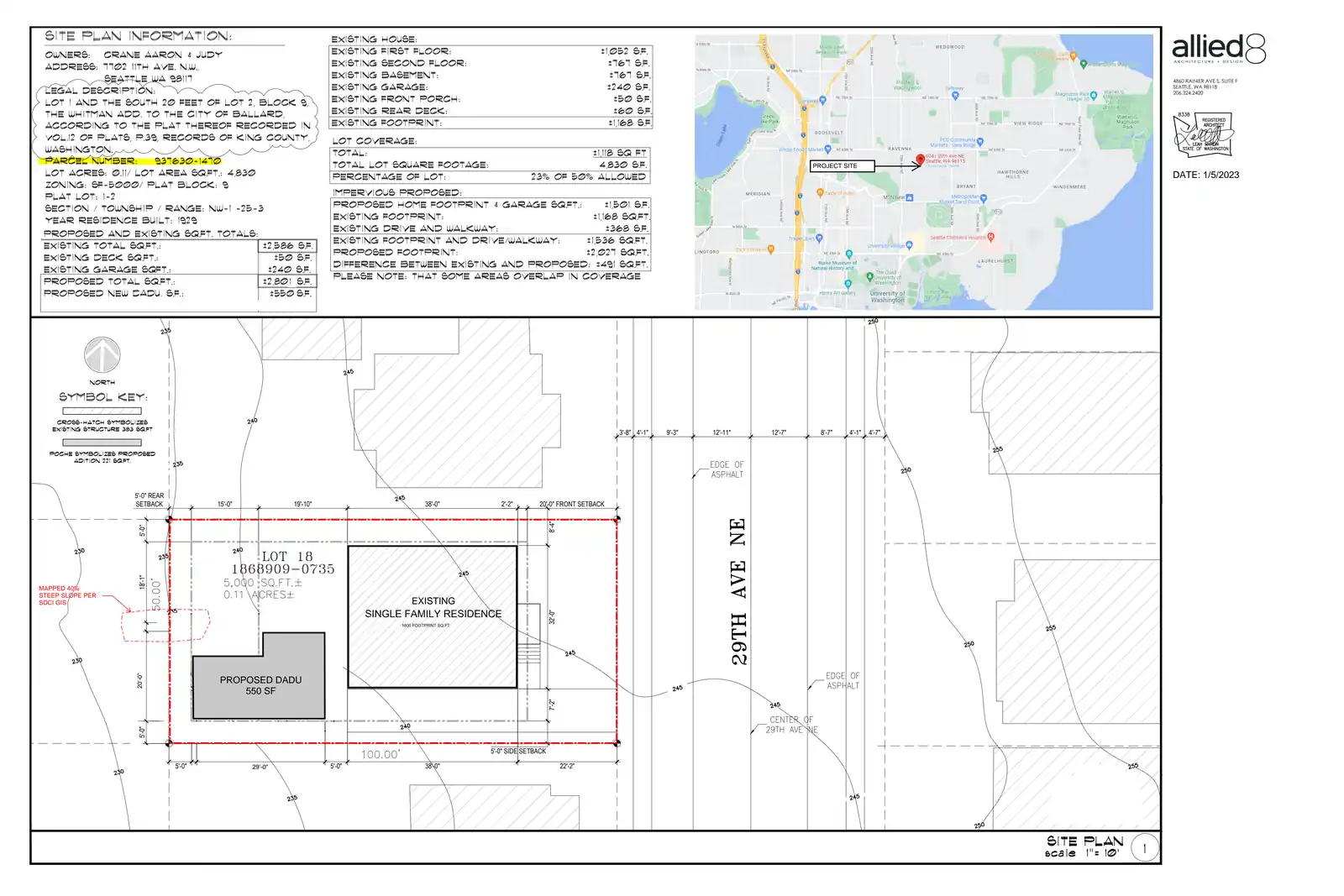 Site plan for 6041 29th Ave NE