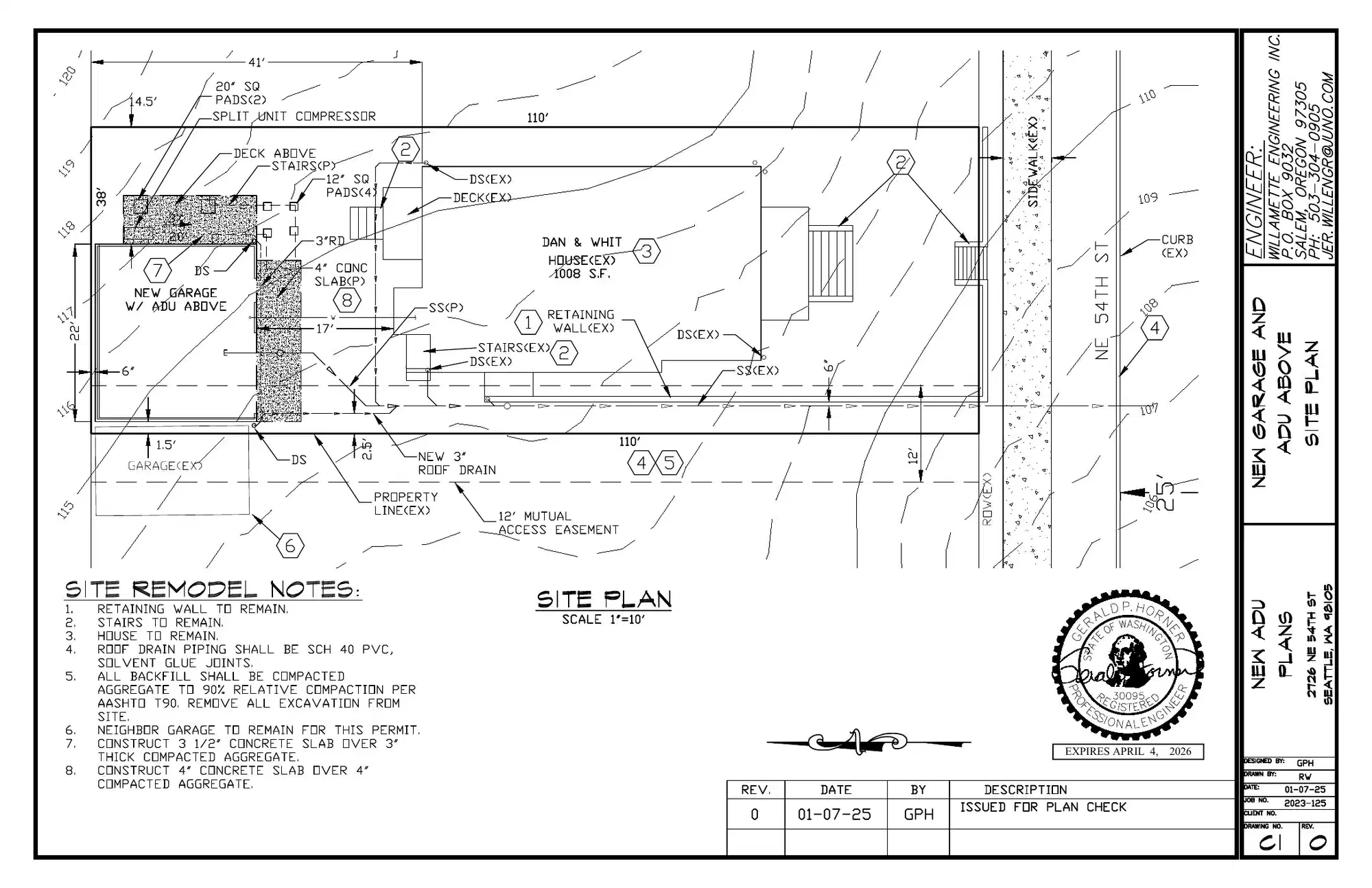 Site plan for 2726 NE 54th St