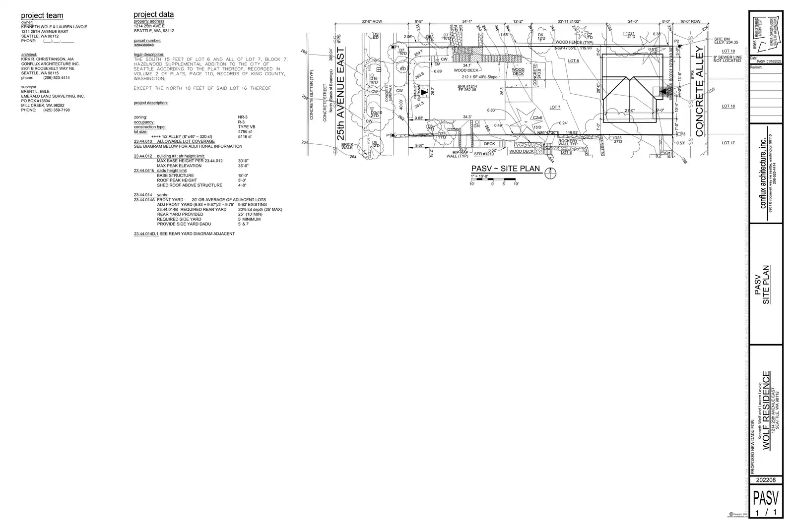 Site plan for 1214 25th Ave E