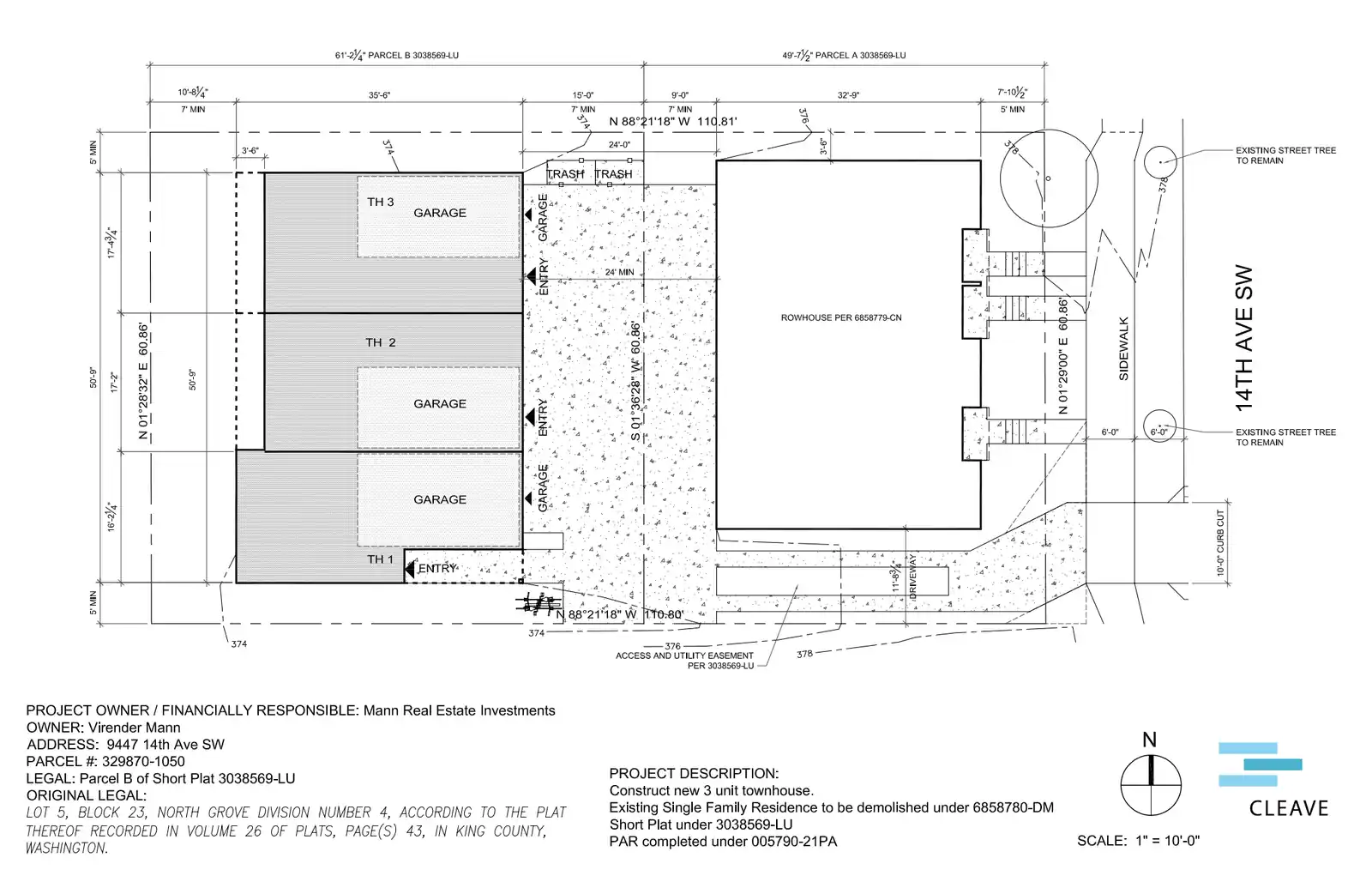 Site plan for 9447 14th Ave SW