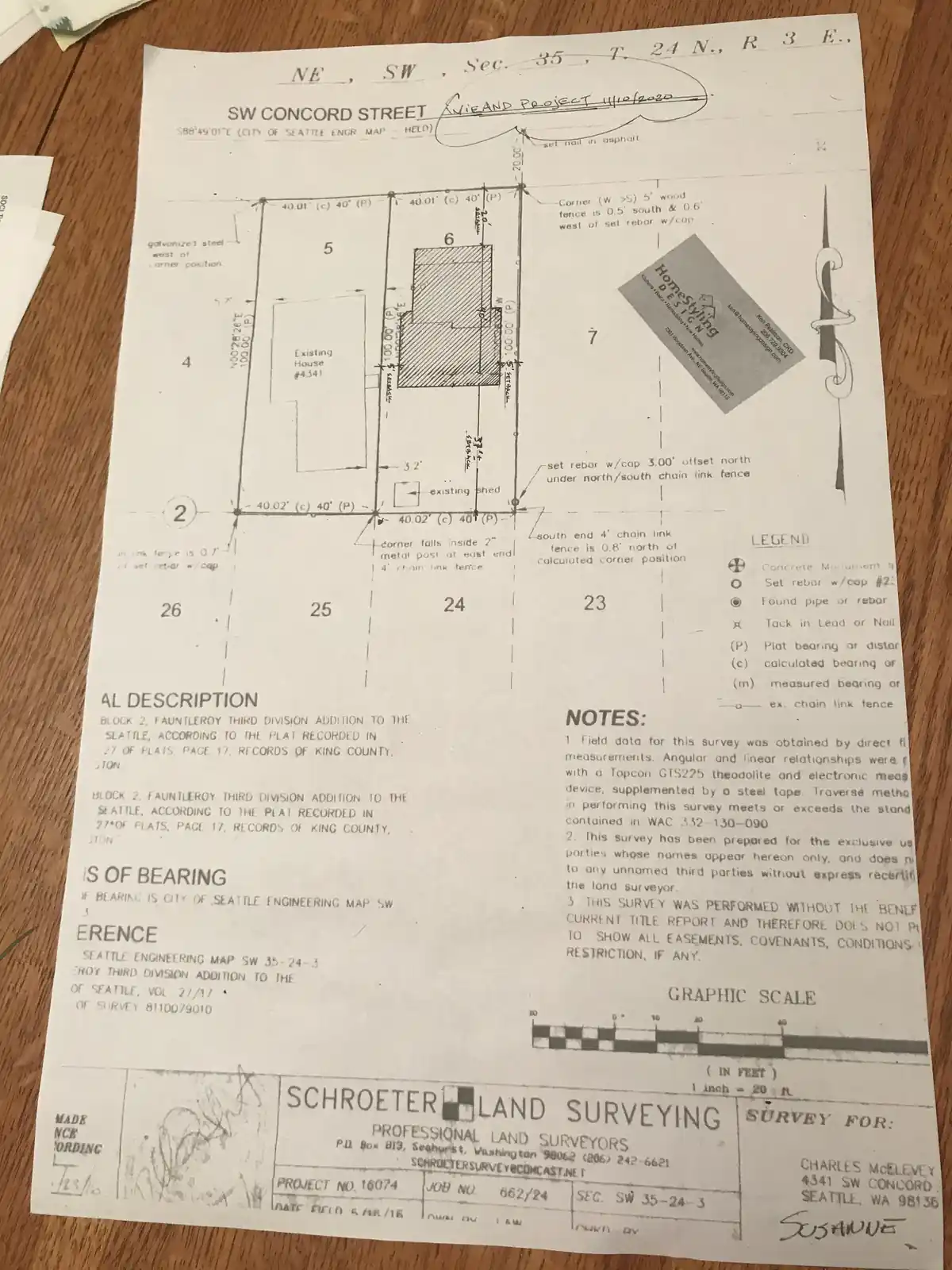Site plan for 4337 SW Concord St