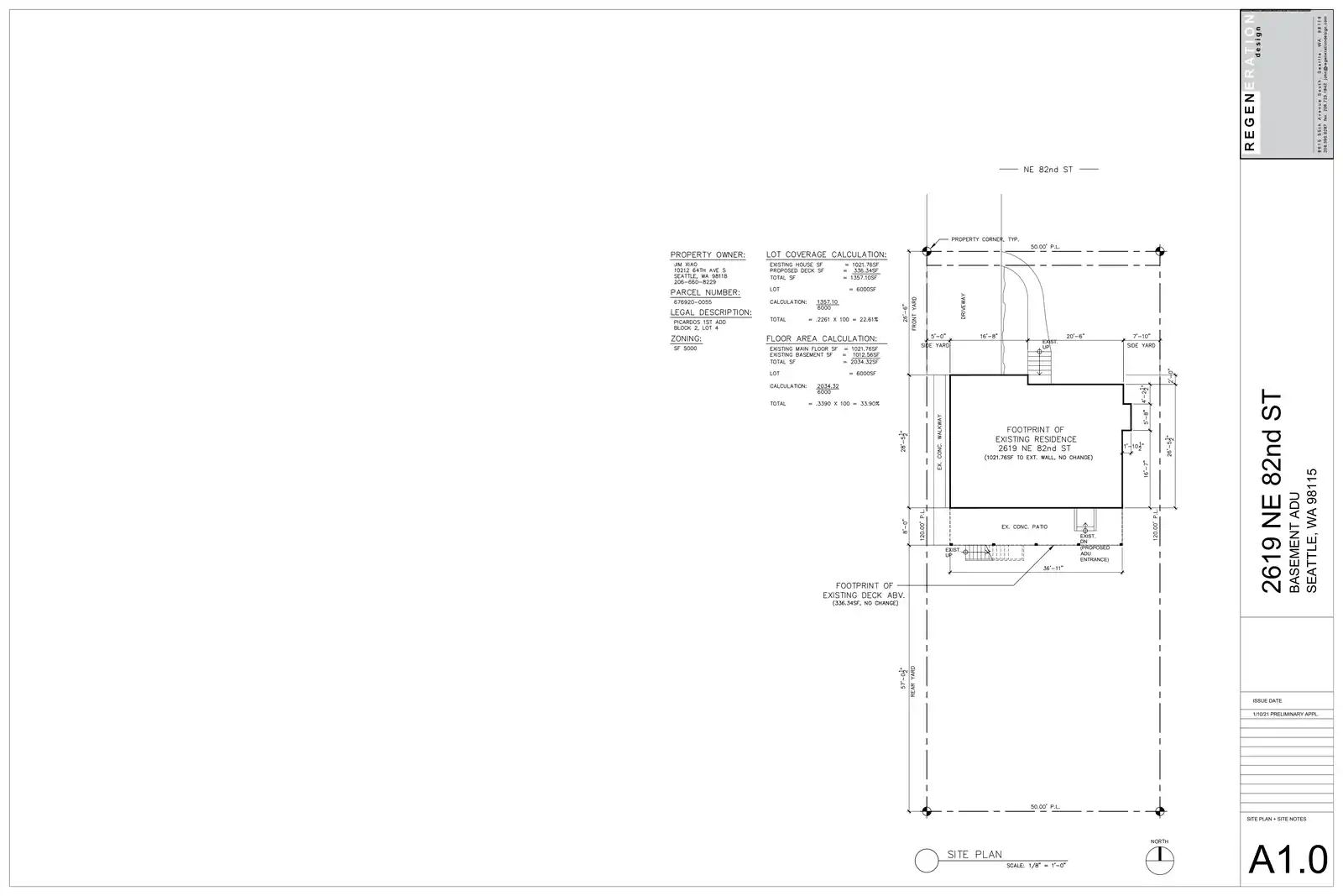 Site plan for 2619 NE 82nd St