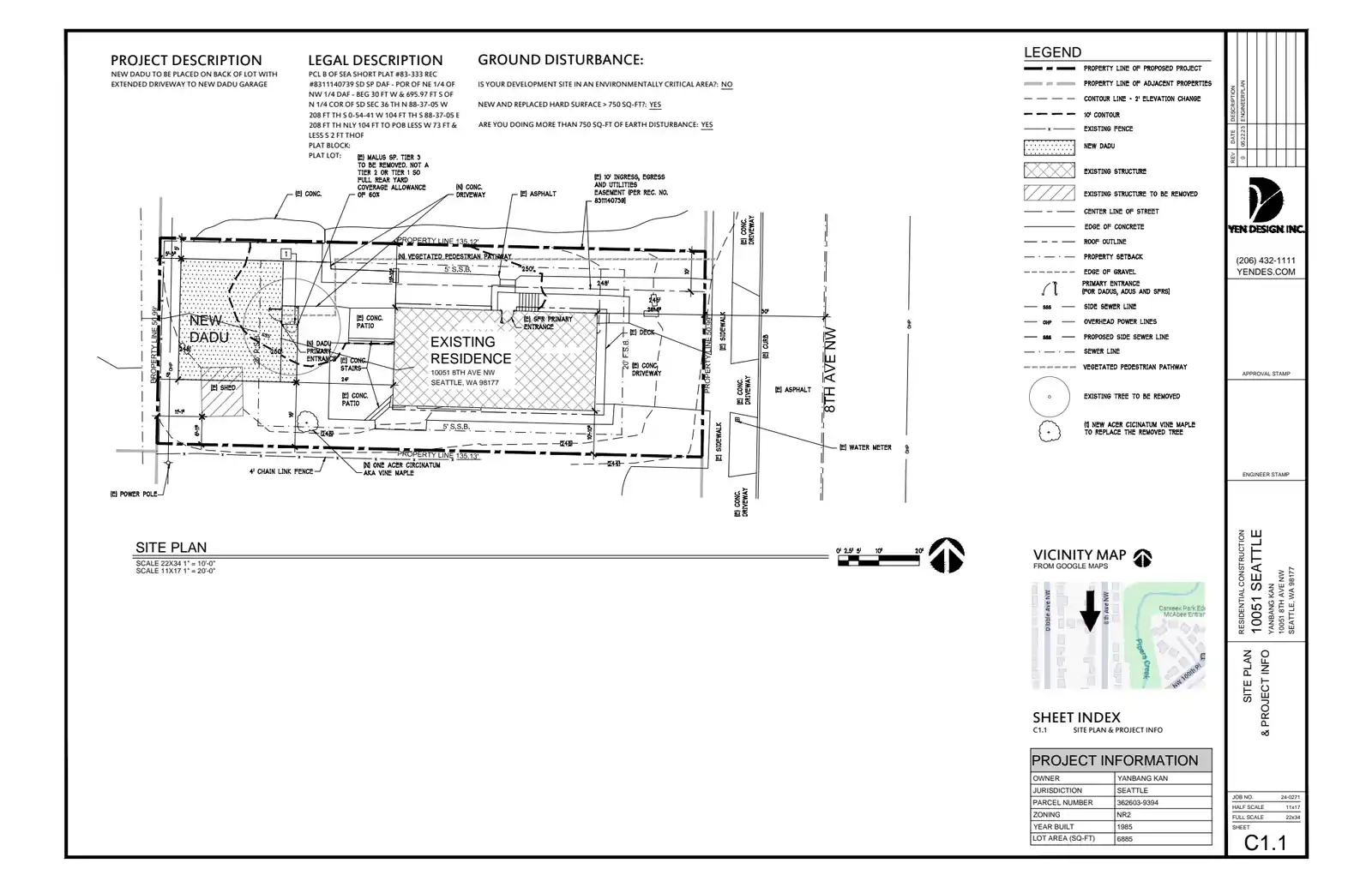 Site plan for 10051 8th Ave NW