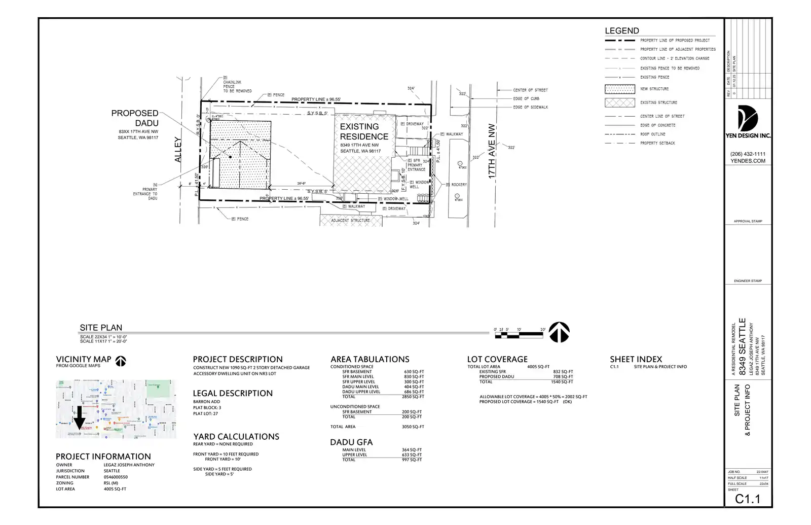 Site plan for 8351 17th Ave NW