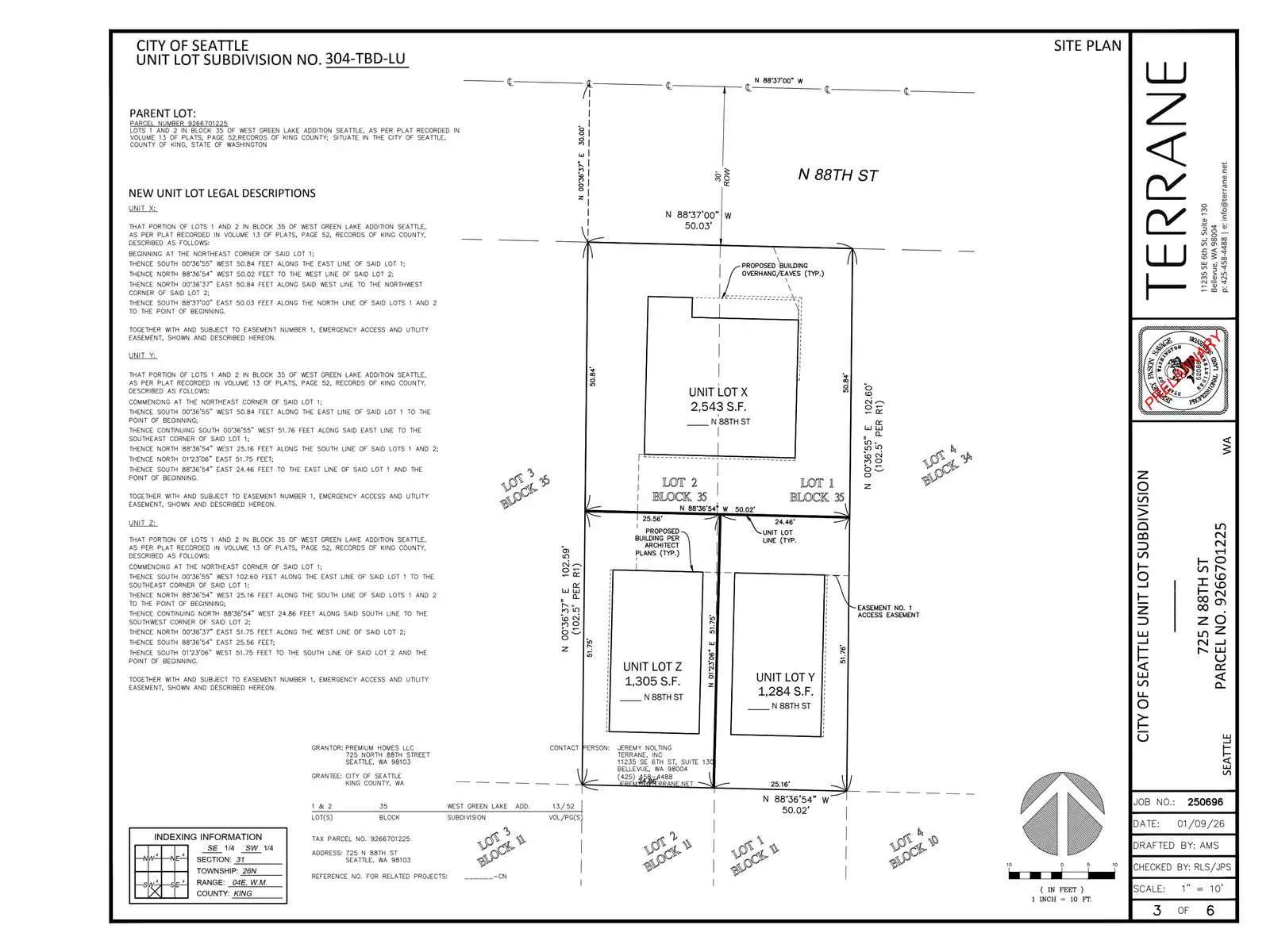 Site plan for 725 N 88th St