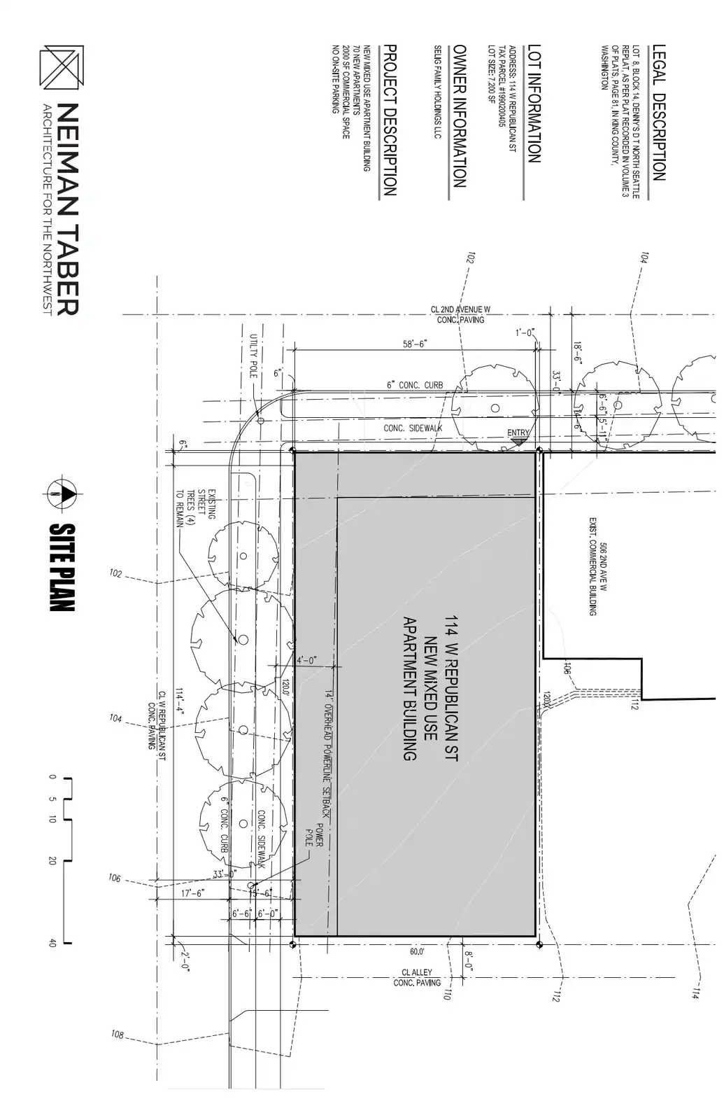 Site plan for 114 W Republican St