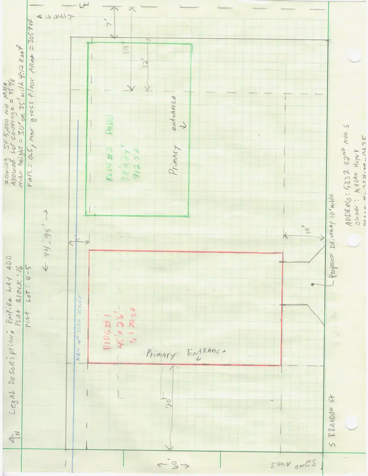 Site plan for 5332 32nd Ave S