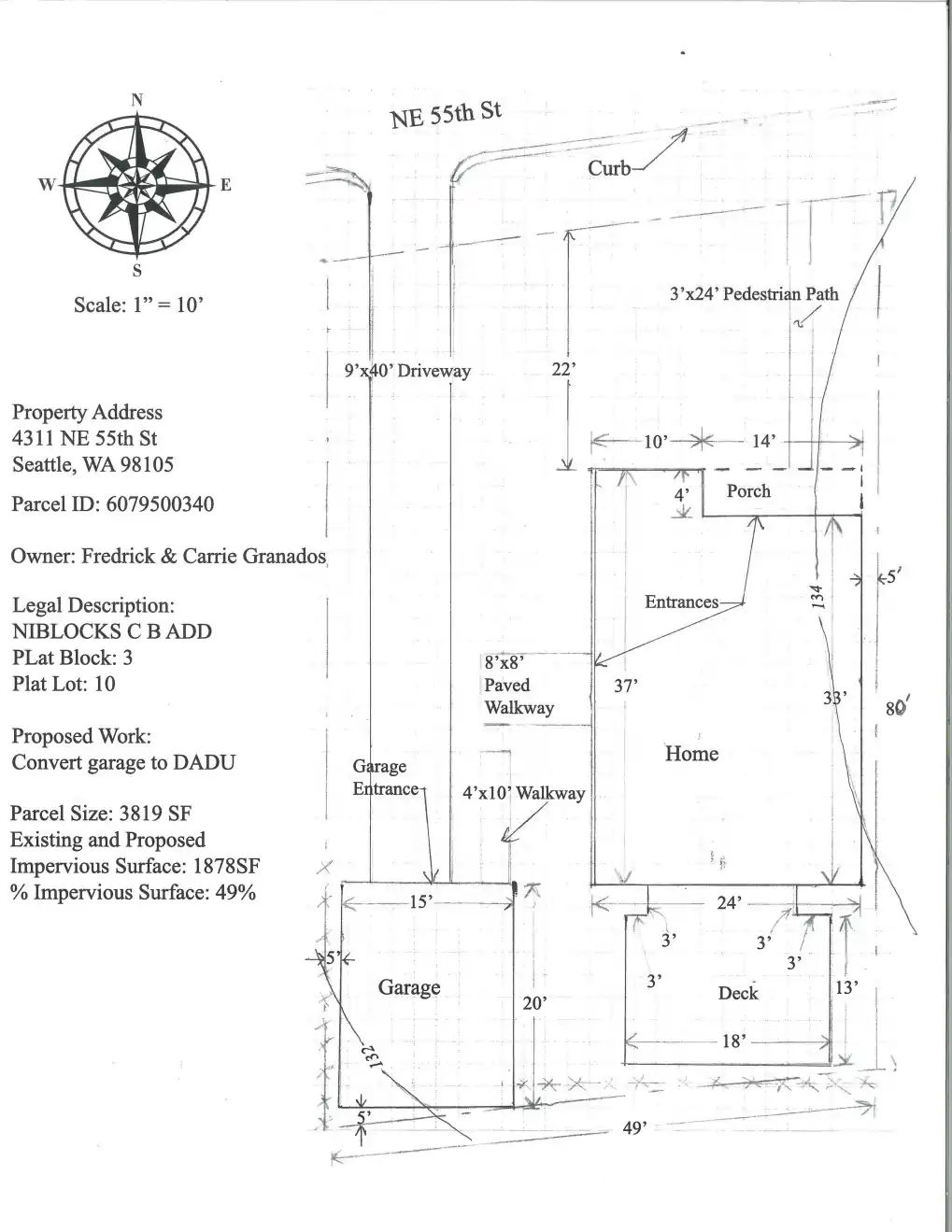 Site plan for 4309 NE 55th St