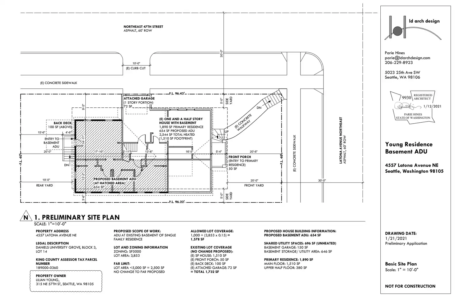 Site plan for 4557 Latona Ave NE