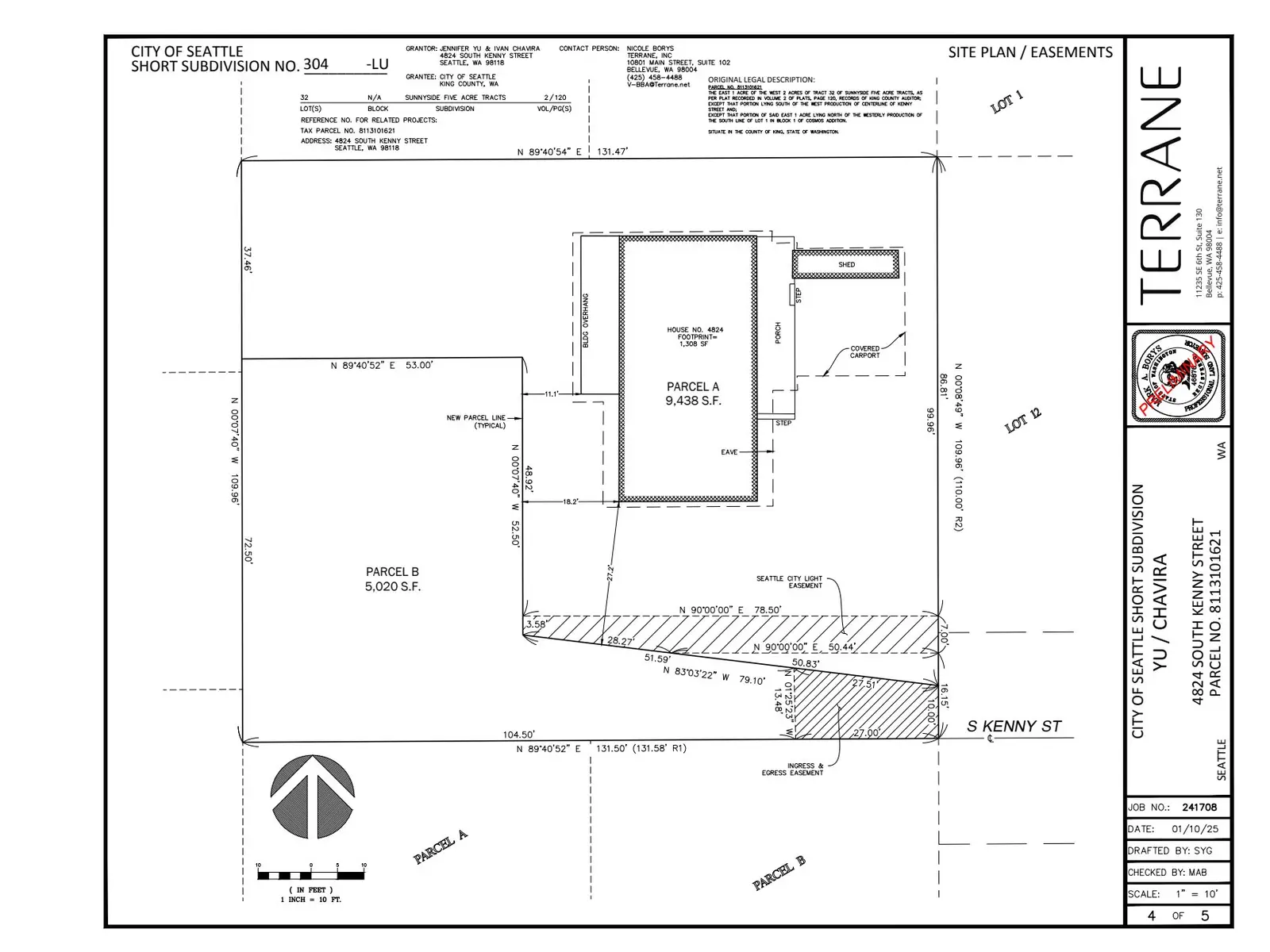 Site plan for 4824 S Kenny St