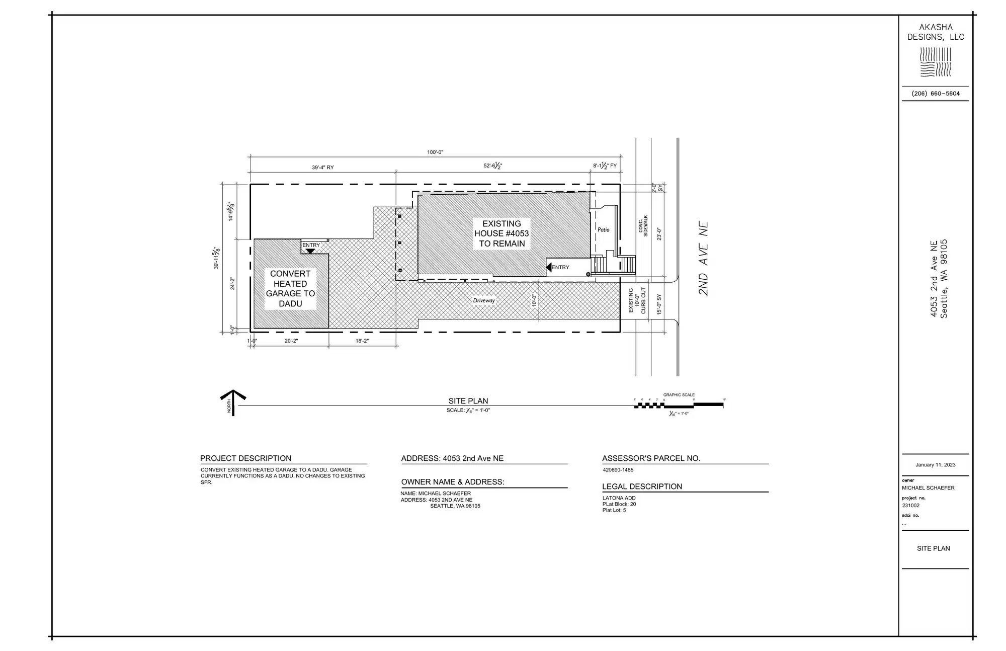 Site plan for 4051 2nd Ave NE