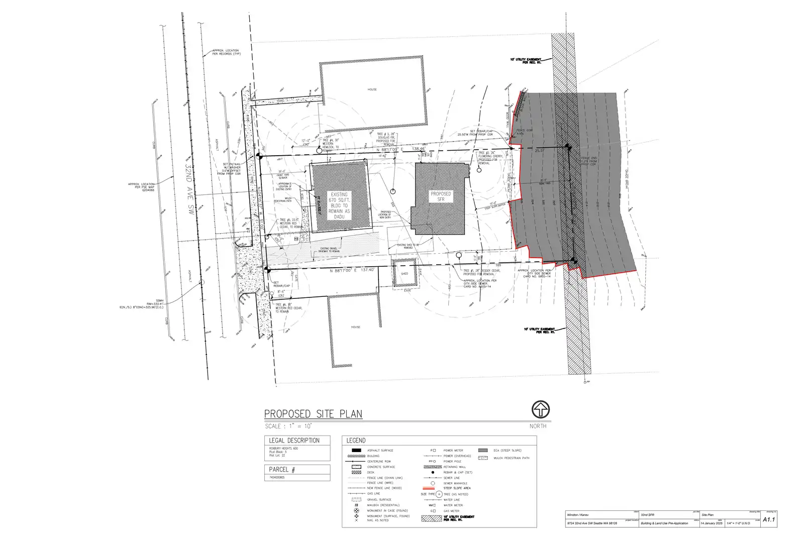 Site plan for 9724 32nd Ave SW