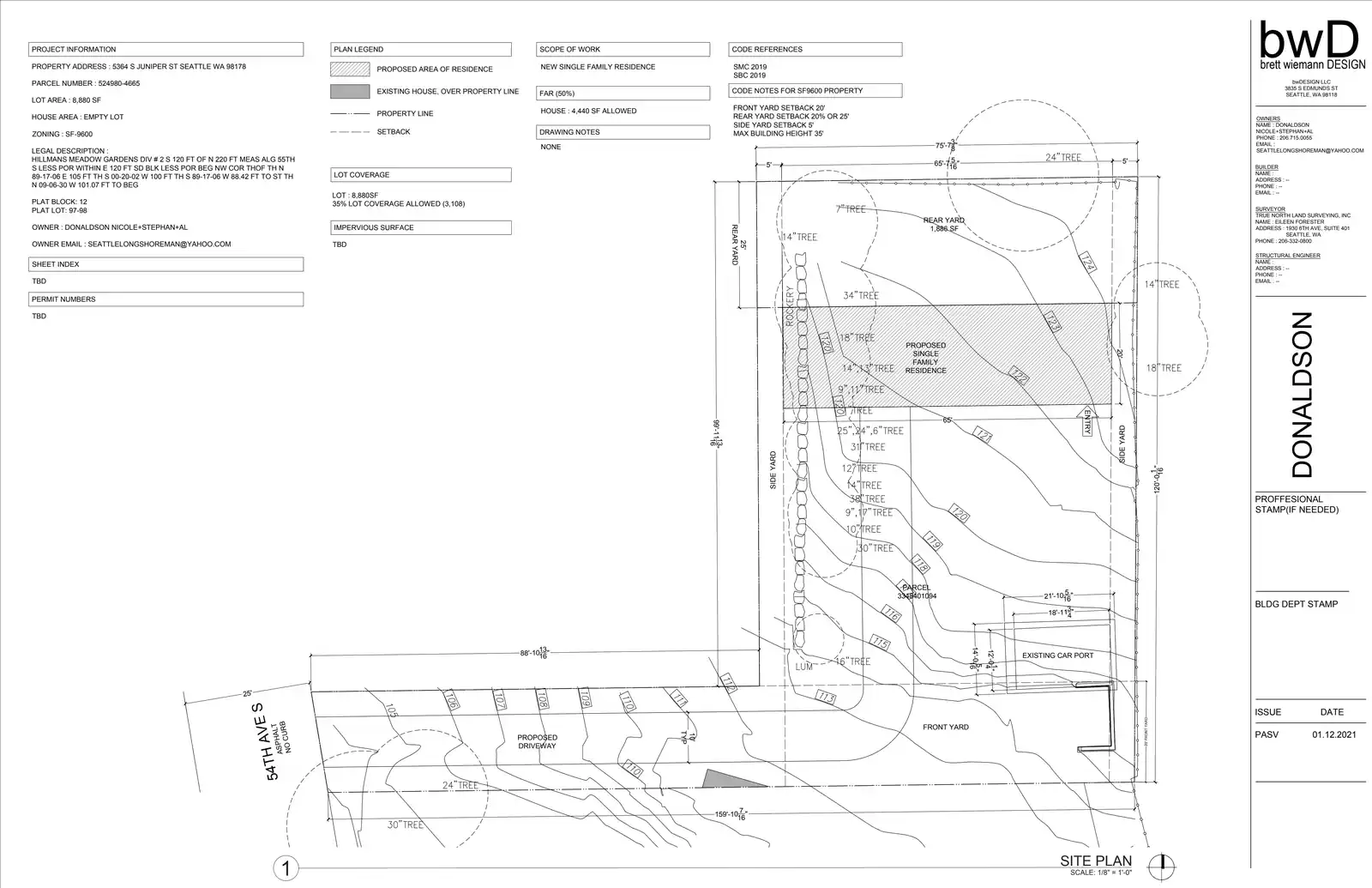 Site plan for 11848 54th Ave S