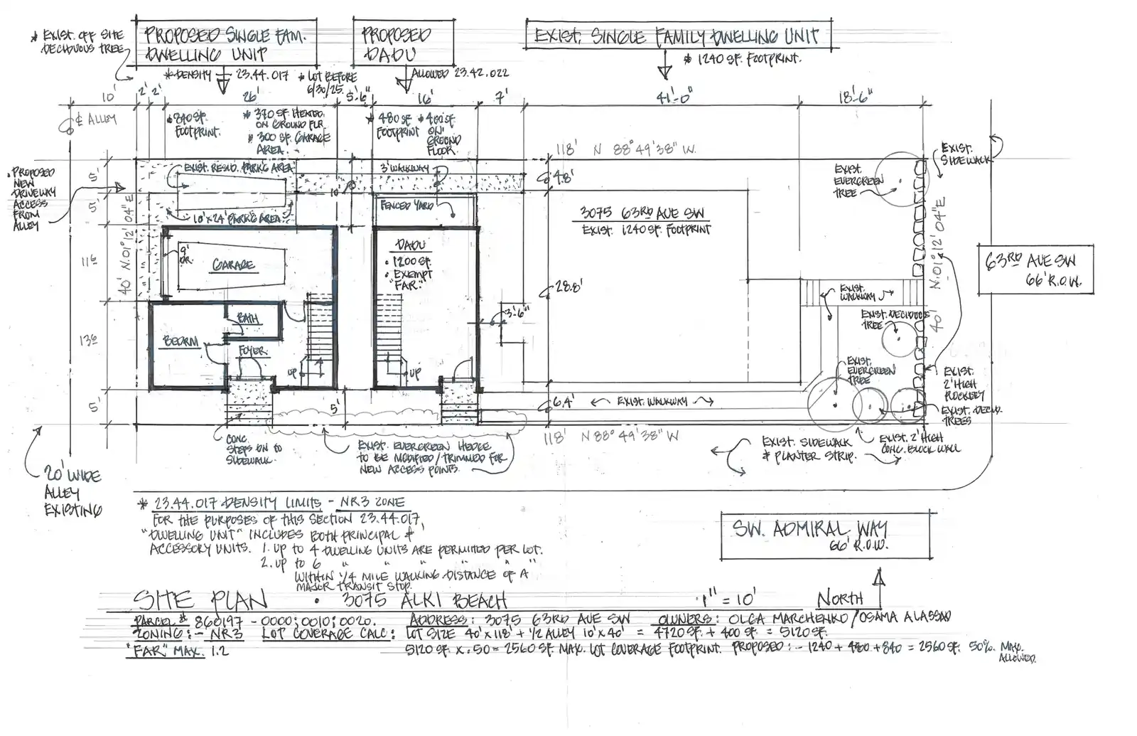 Site plan for 3075 63rd Ave SW