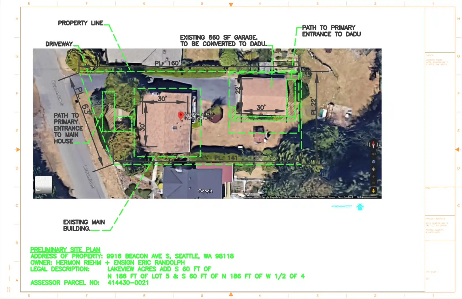 Site plan for 9916 Beacon Ave S