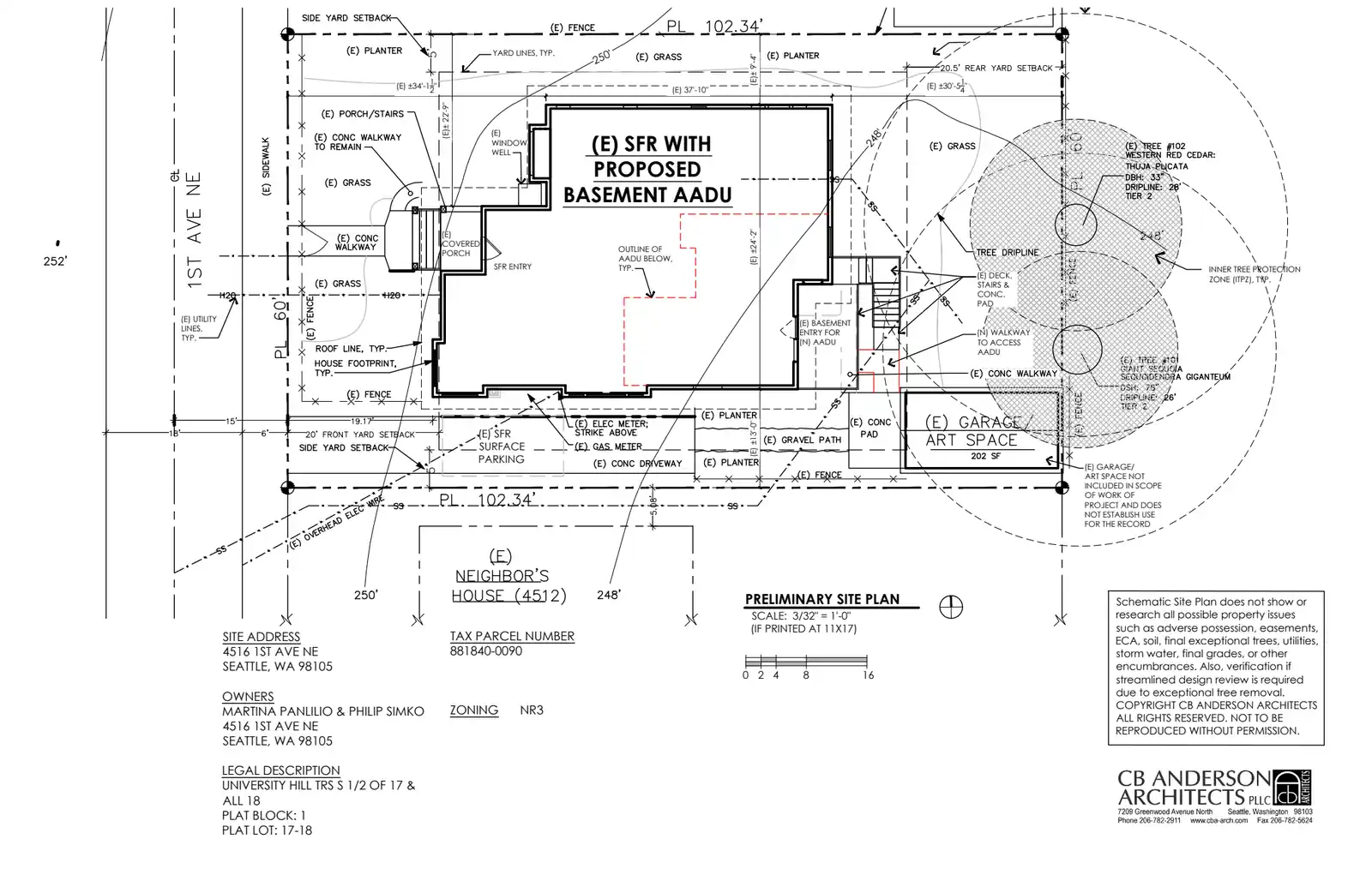 Site plan for 4516 1st Ave NE