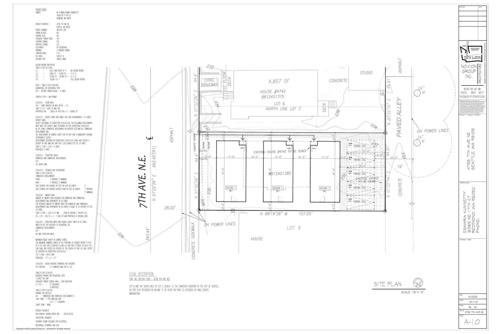 Site plan for 4738 7th Ave NE
