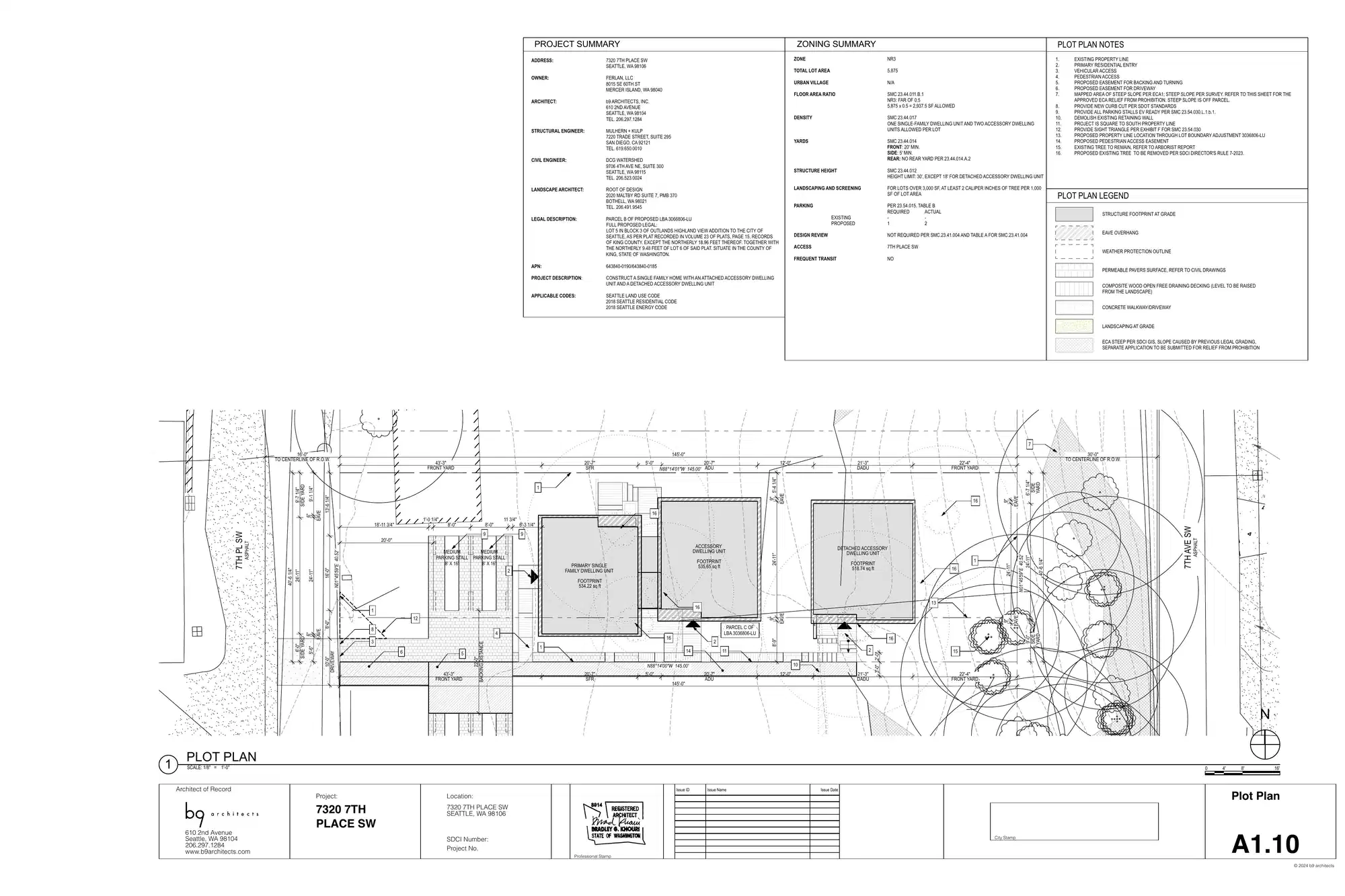 Site plan for 7325 7th Ave SW