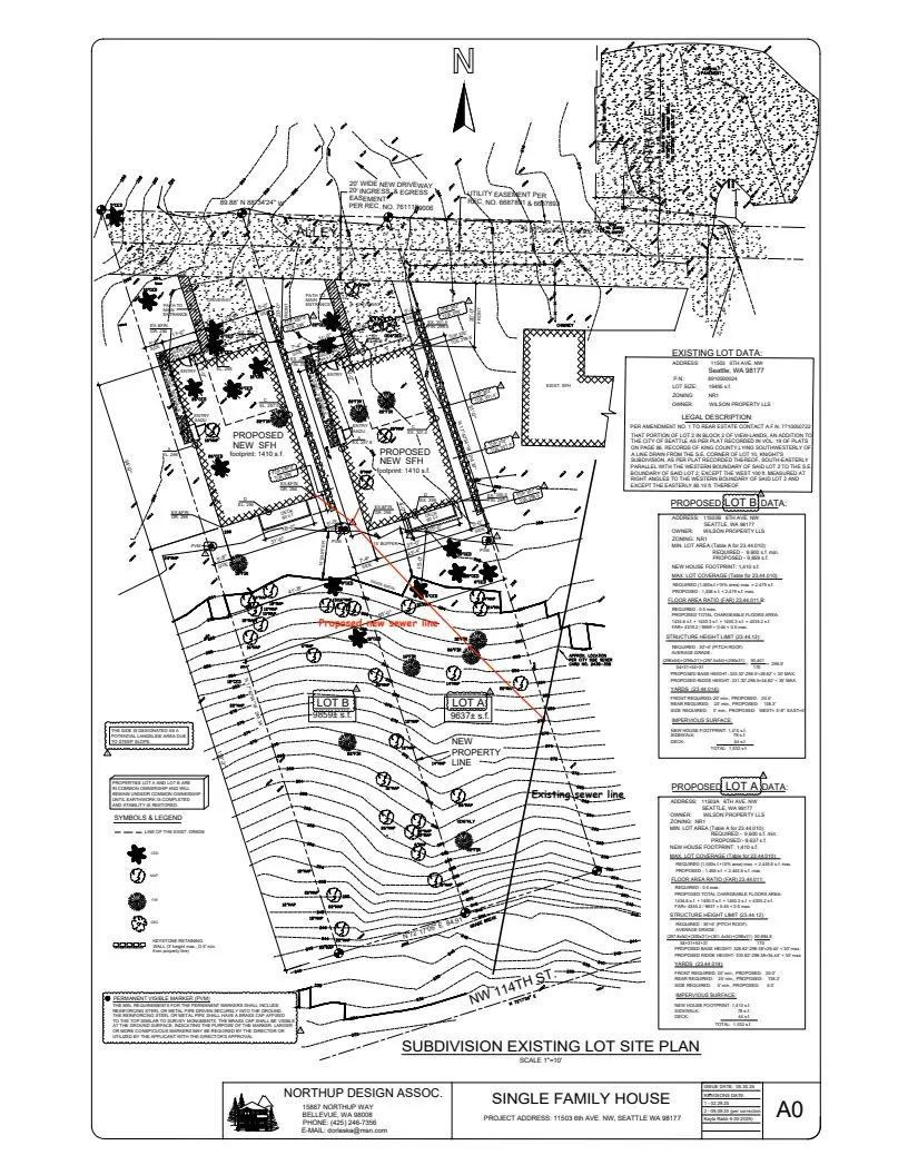 Site plan for 11503 A 6th Ave NW