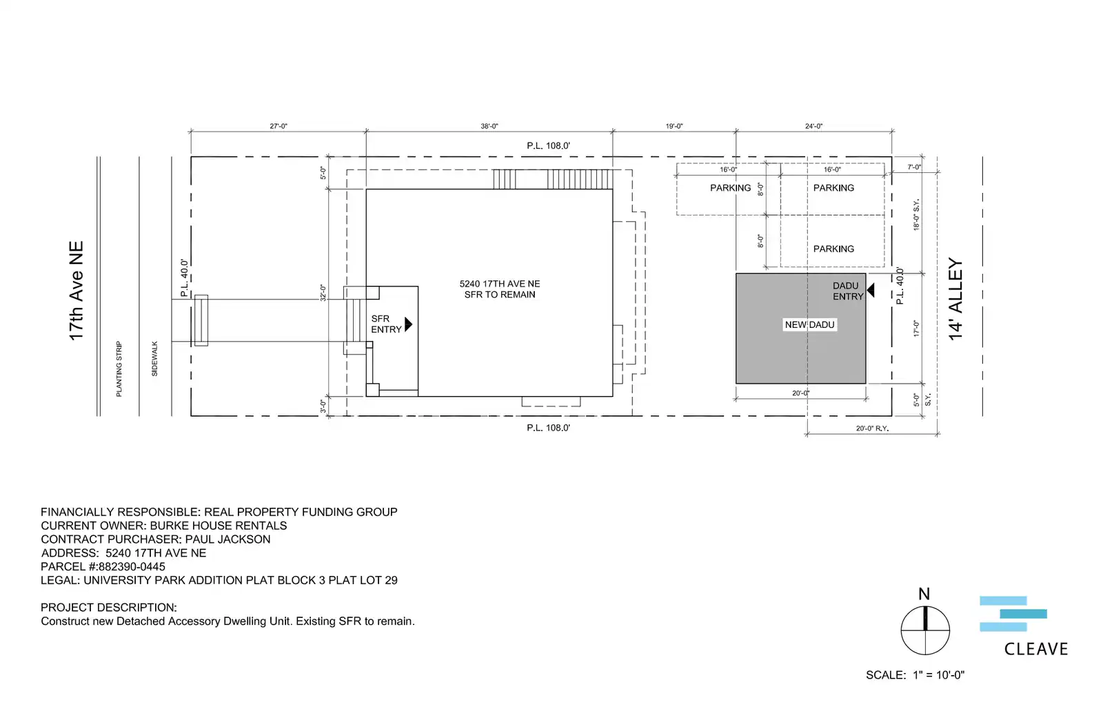 Site plan for 5242 17th Ave NE
