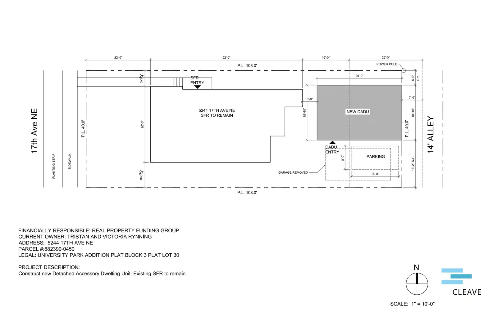 Site plan for 5246 17th Ave NE