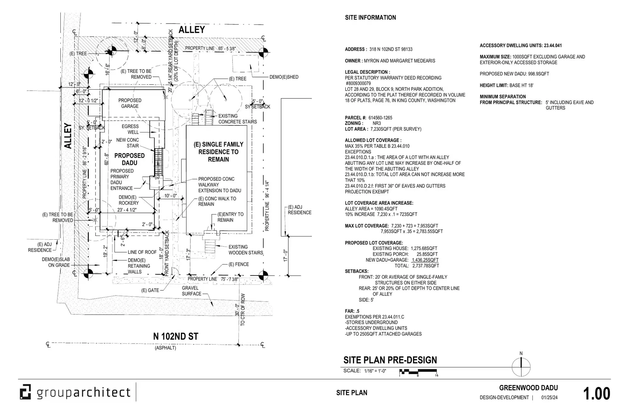 Site plan for 318 N 102nd St