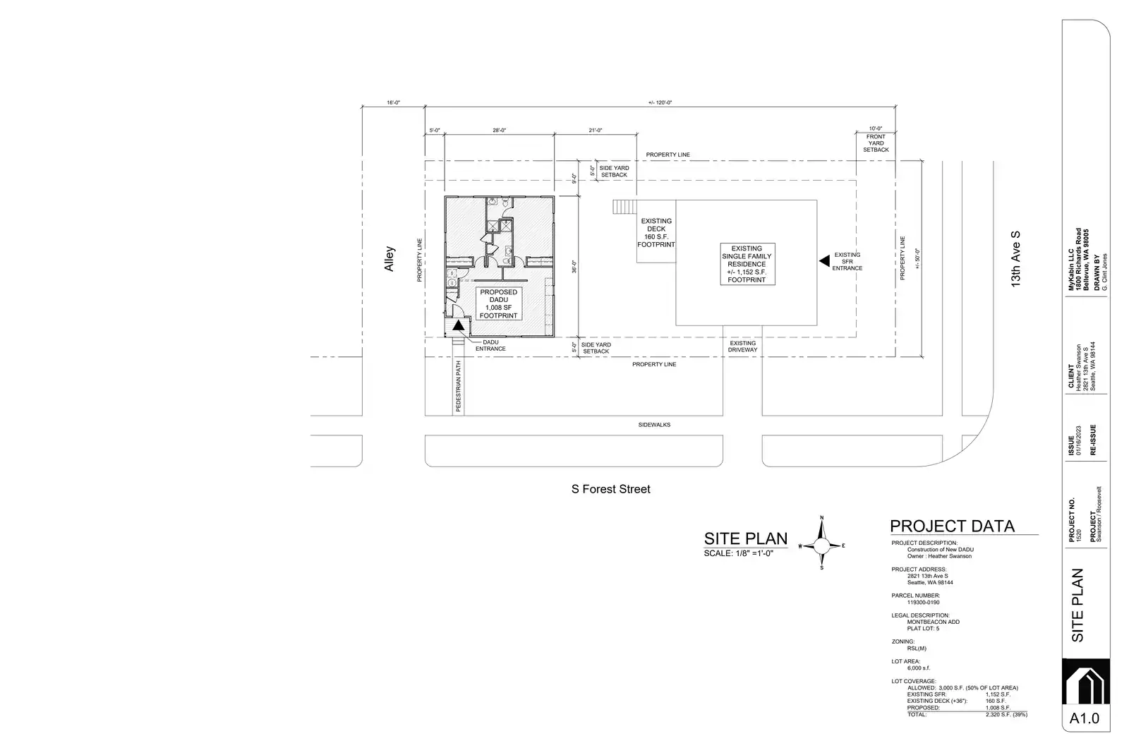 Site plan for 2820 13th Ave S