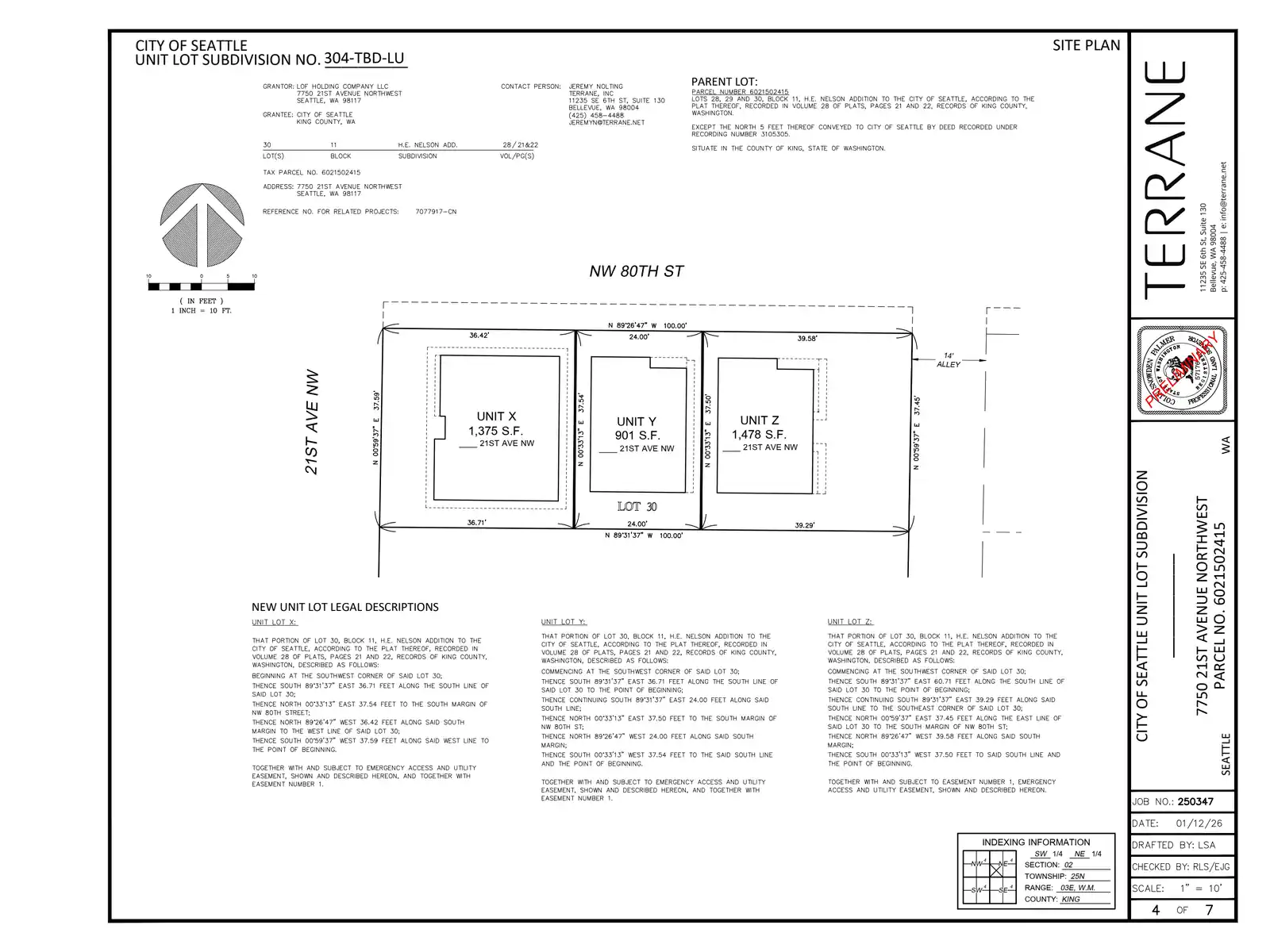 Site plan for 7750 21st Ave NW