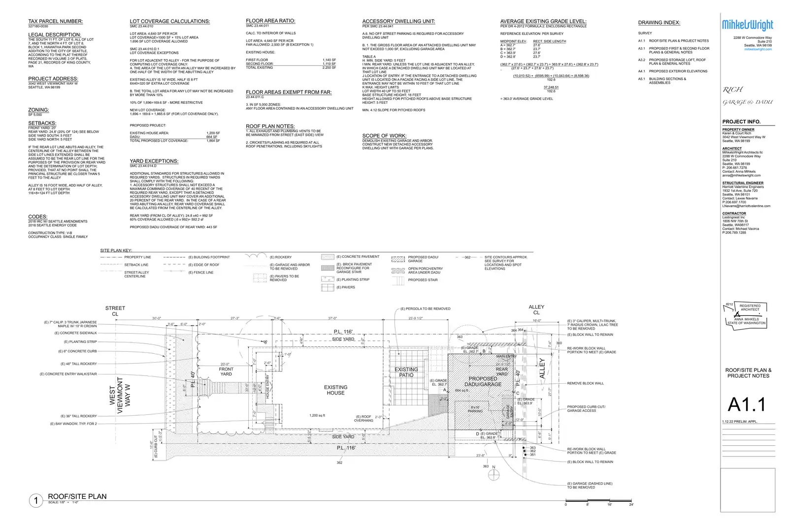 Site plan for 3042 West Viewmont Way W