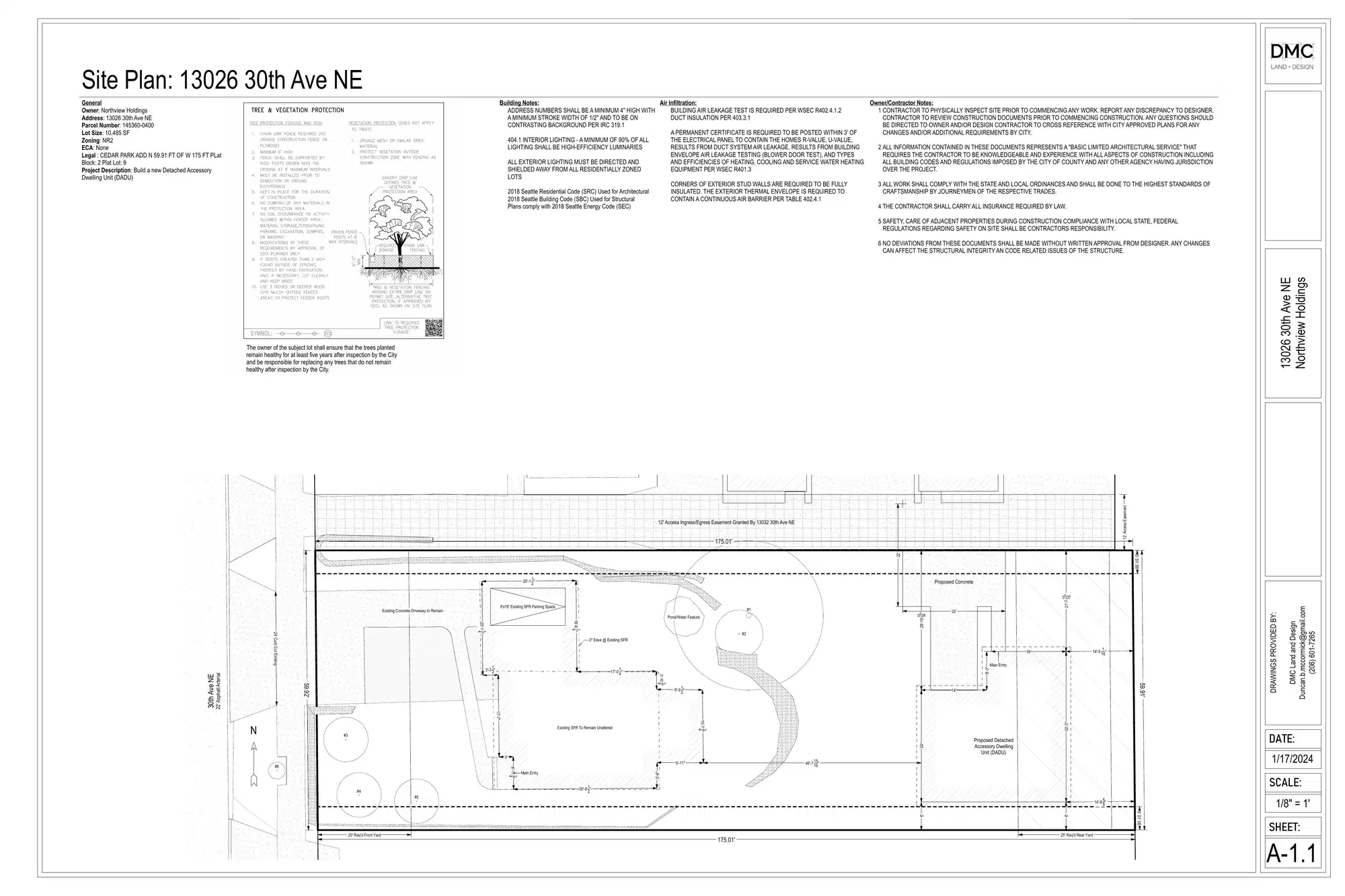 Site plan for 13028 30th Ave NE