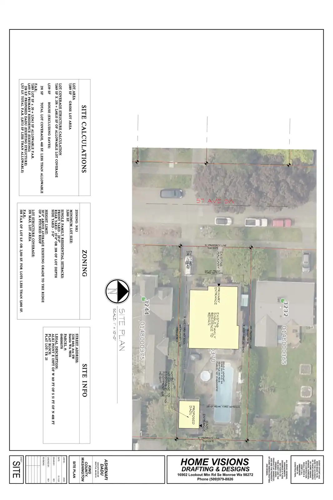 Site plan for 3238 64th Ave SW