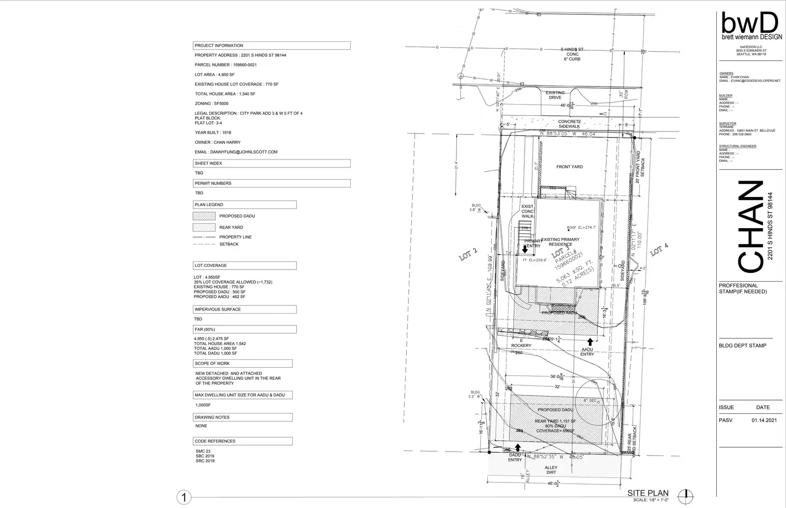 Site plan for 2201 S Hinds St
