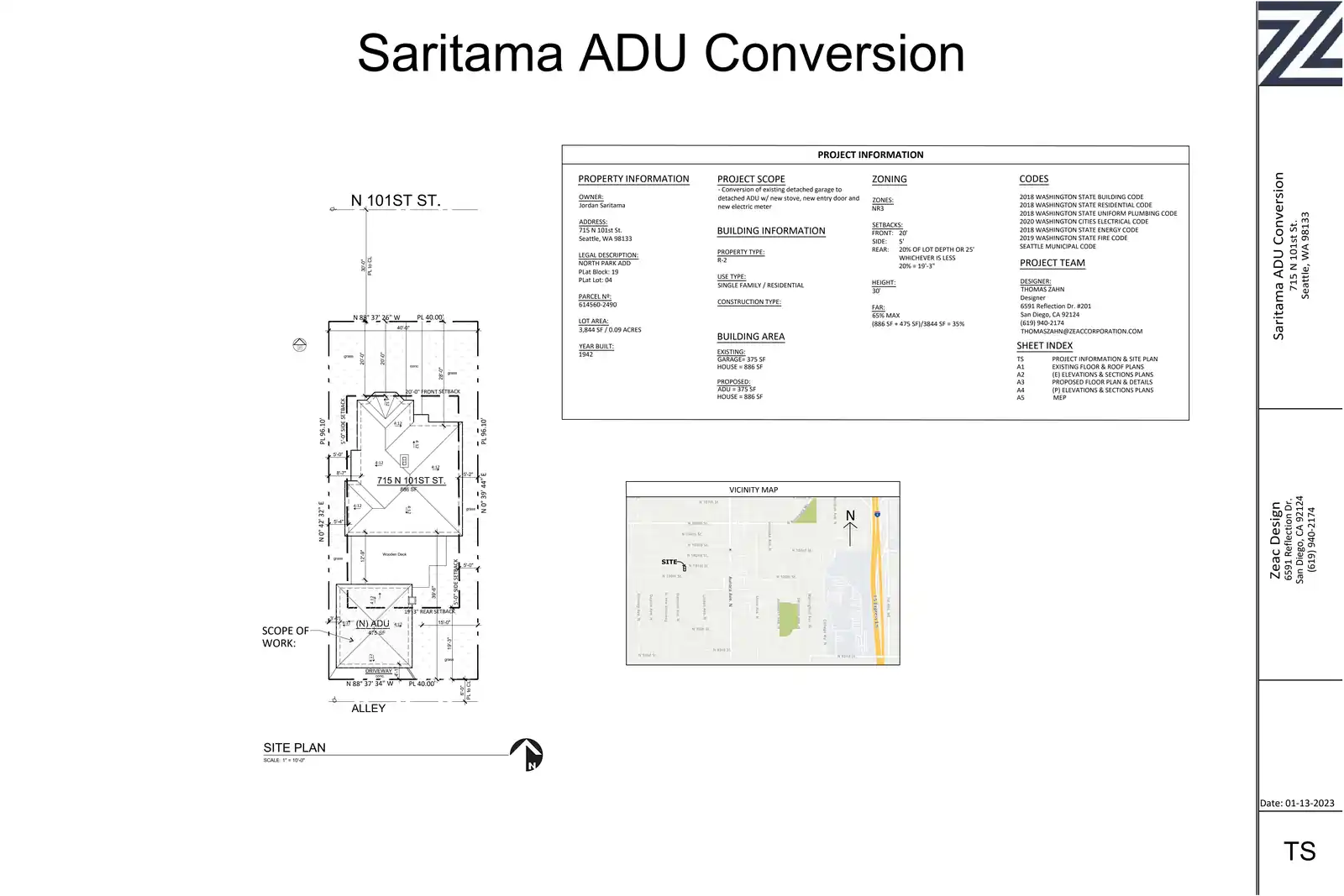 Site plan for 717 N 101st St