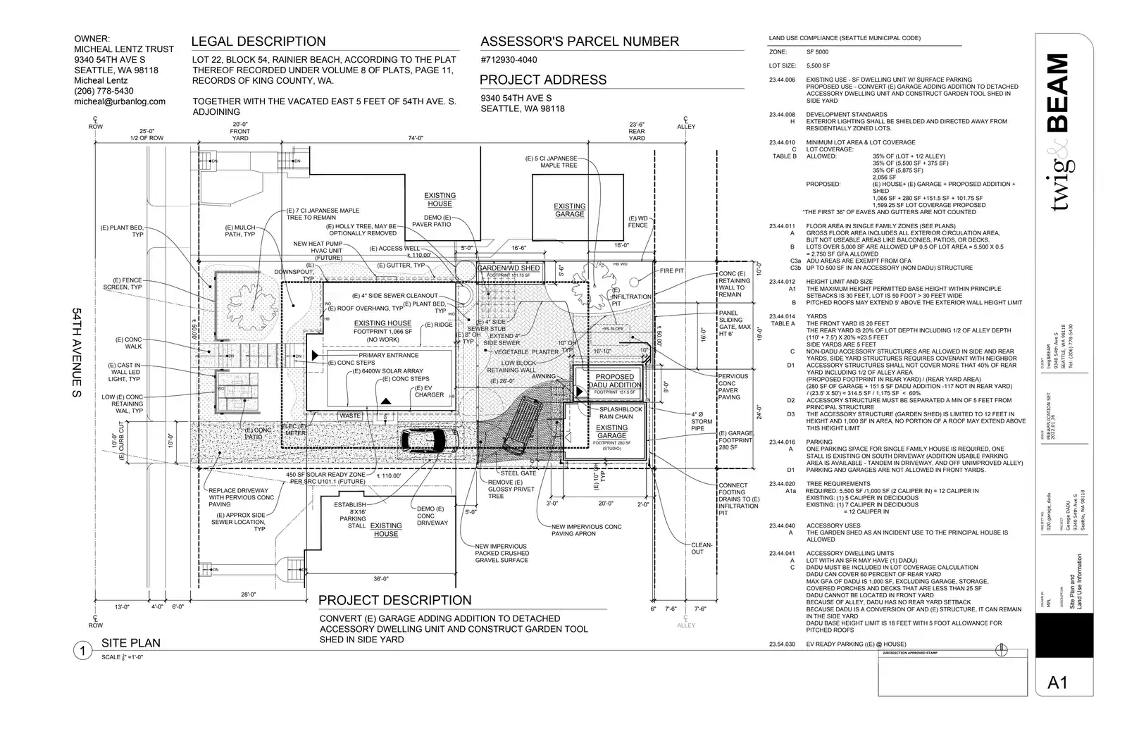 Site plan for 9342 54th Ave S